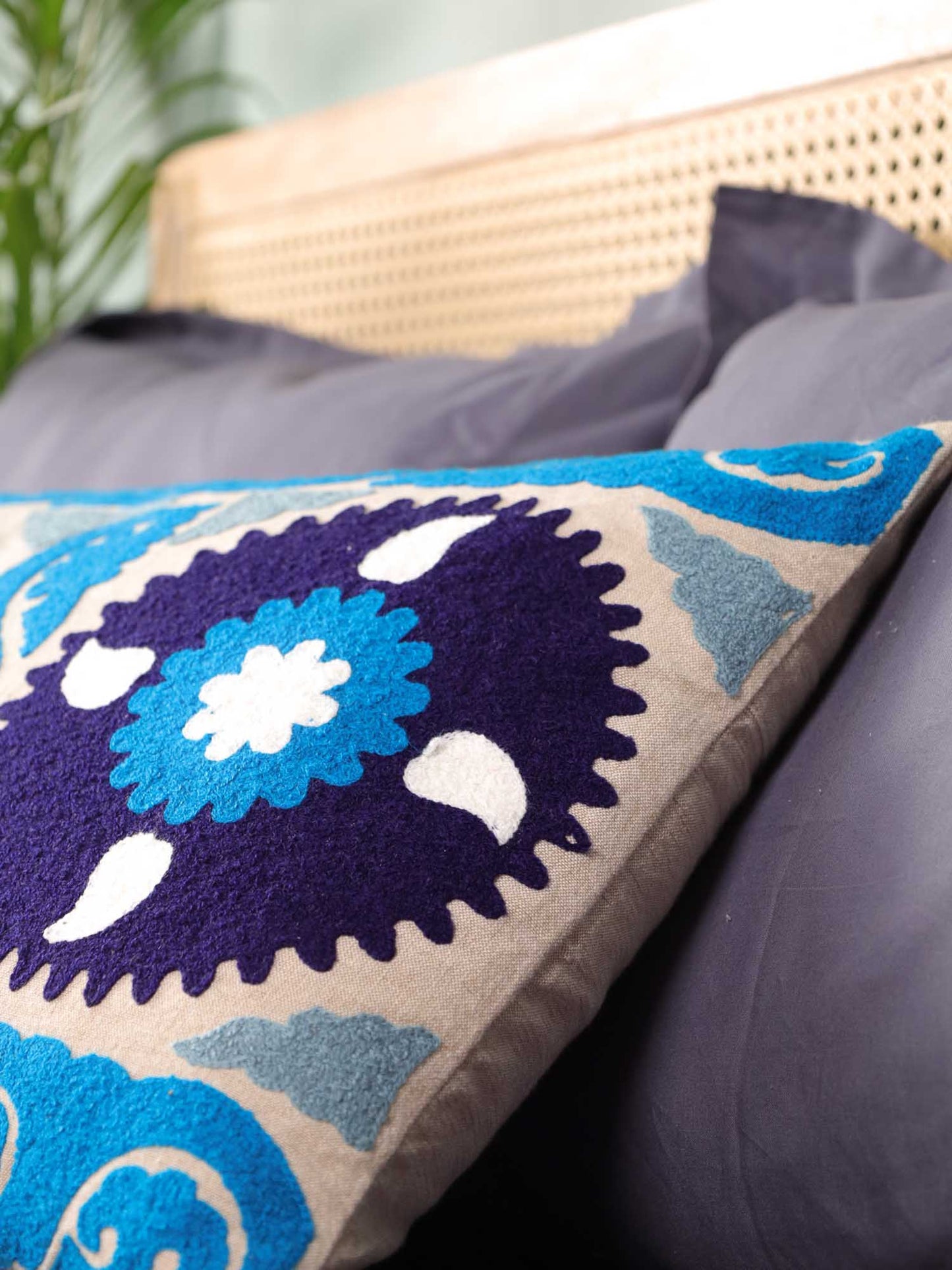 Blue Nomad Nest Long Pillow Cover