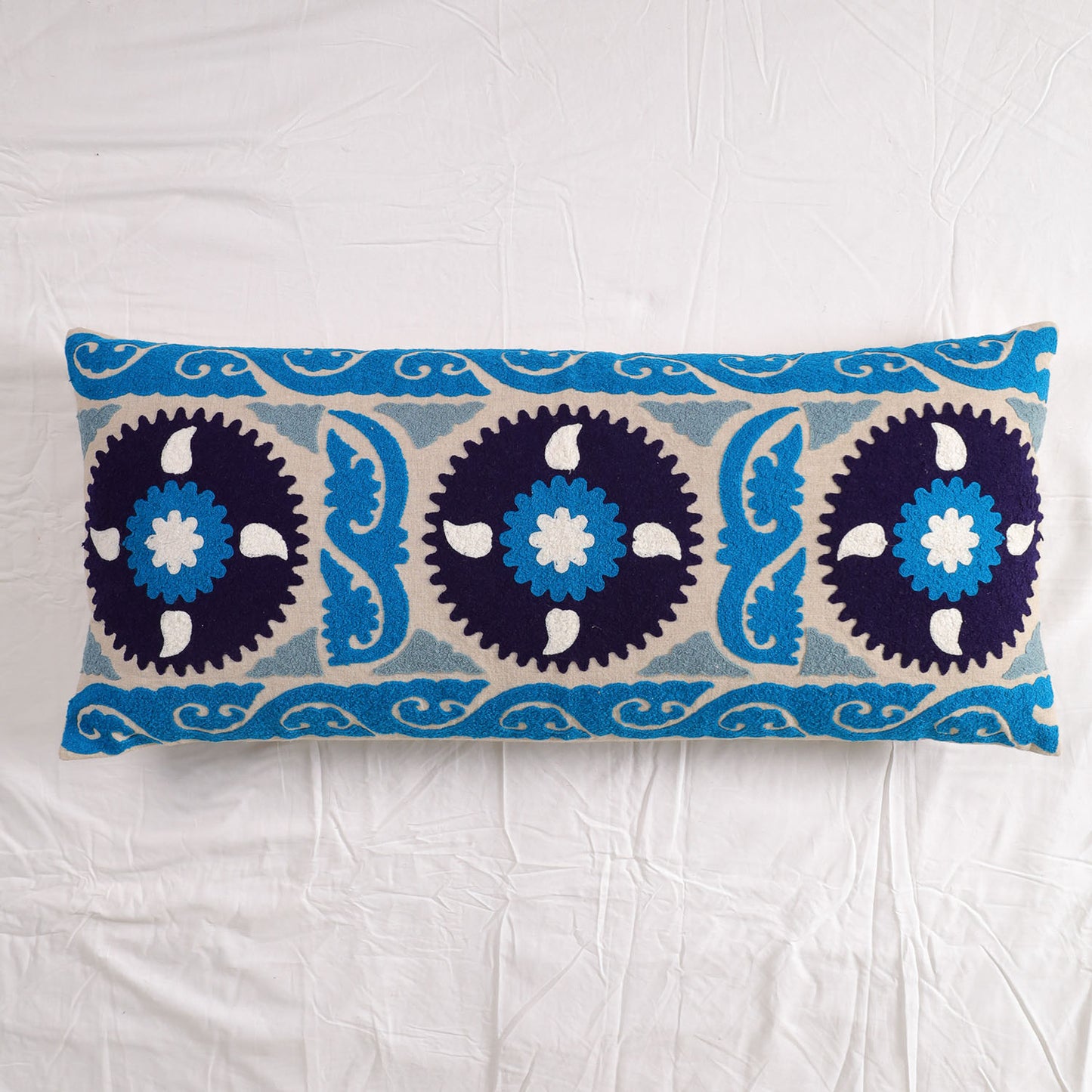 Blue Nomad Nest Long Pillow Cover