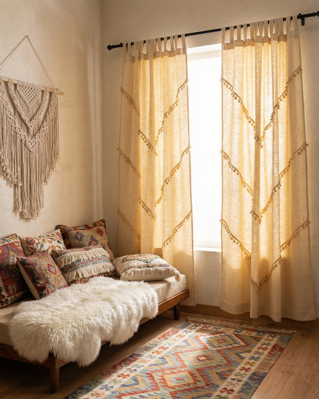 Natural Sunshine Window Curtain - Set of 2