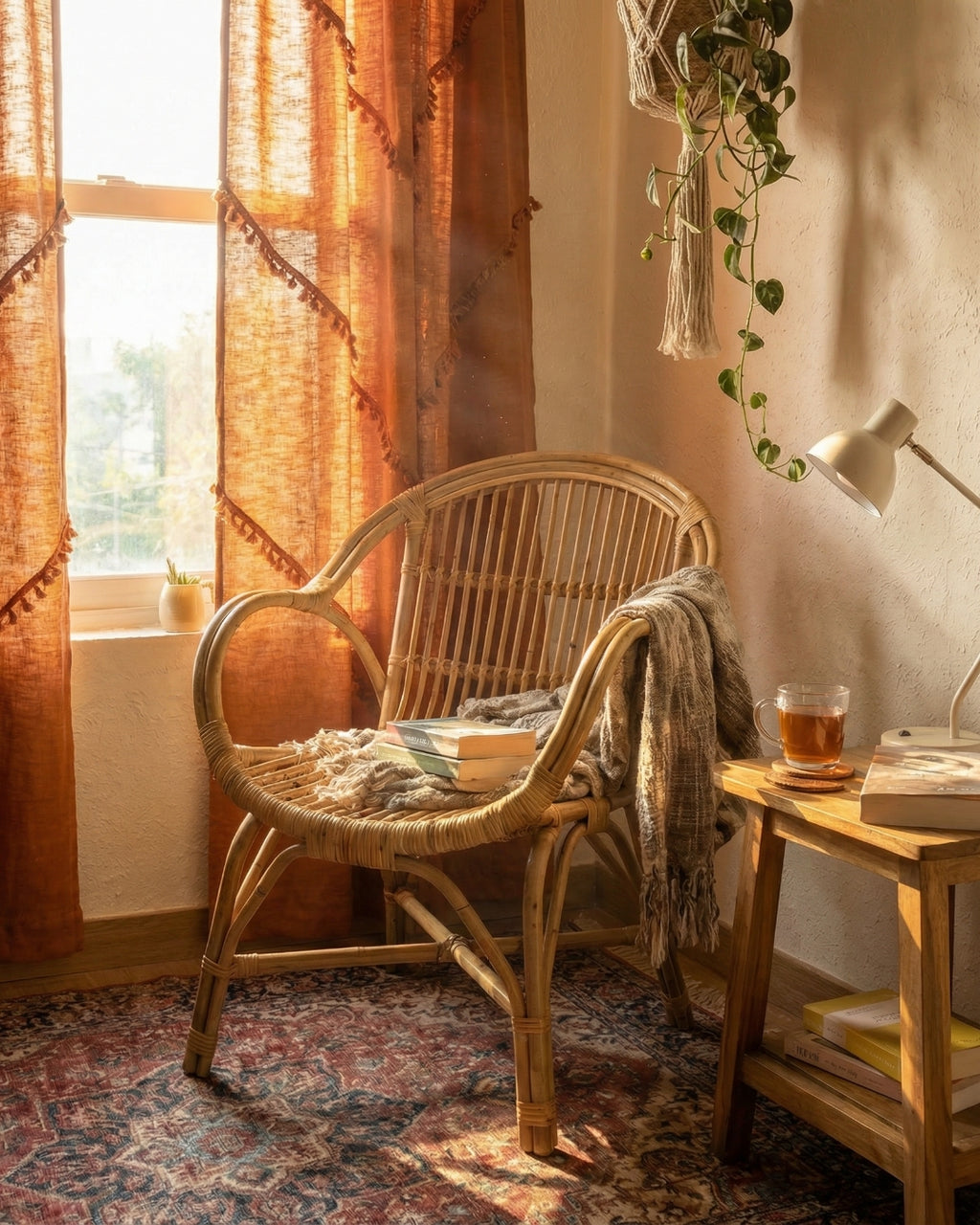 Rust Sunshine Window Curtain - Set of 2