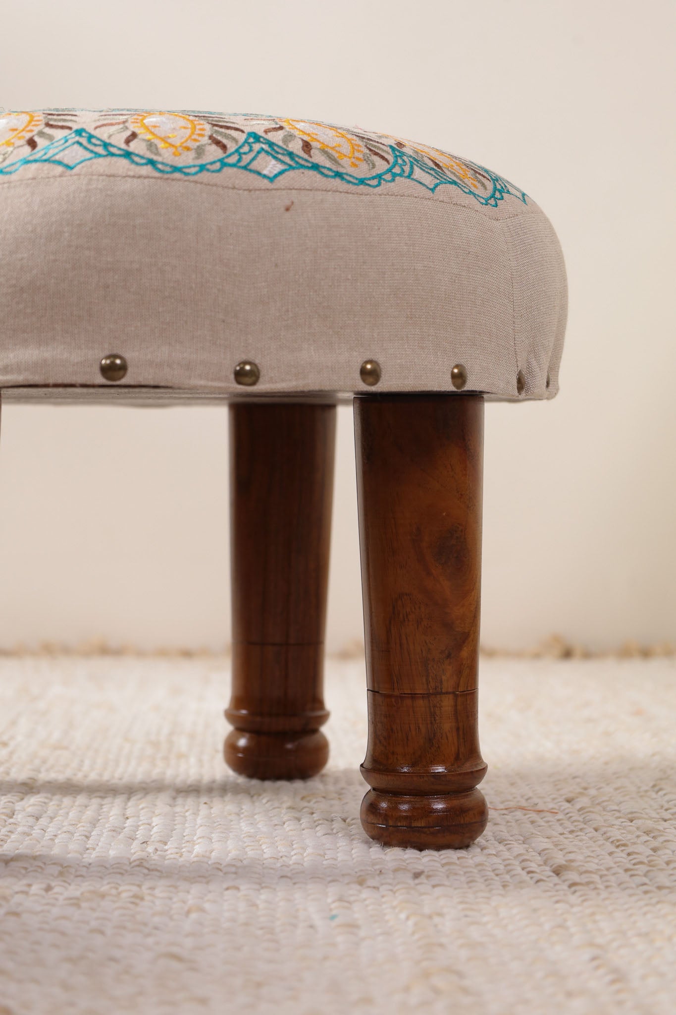 Emerald Bloom Footstool