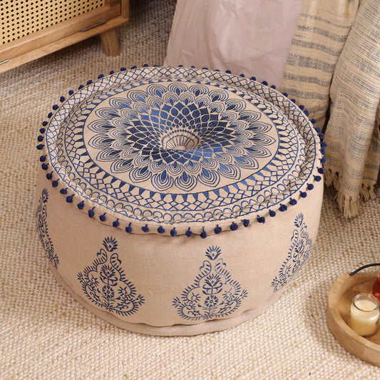 Blue Minimal Ottoman pouf