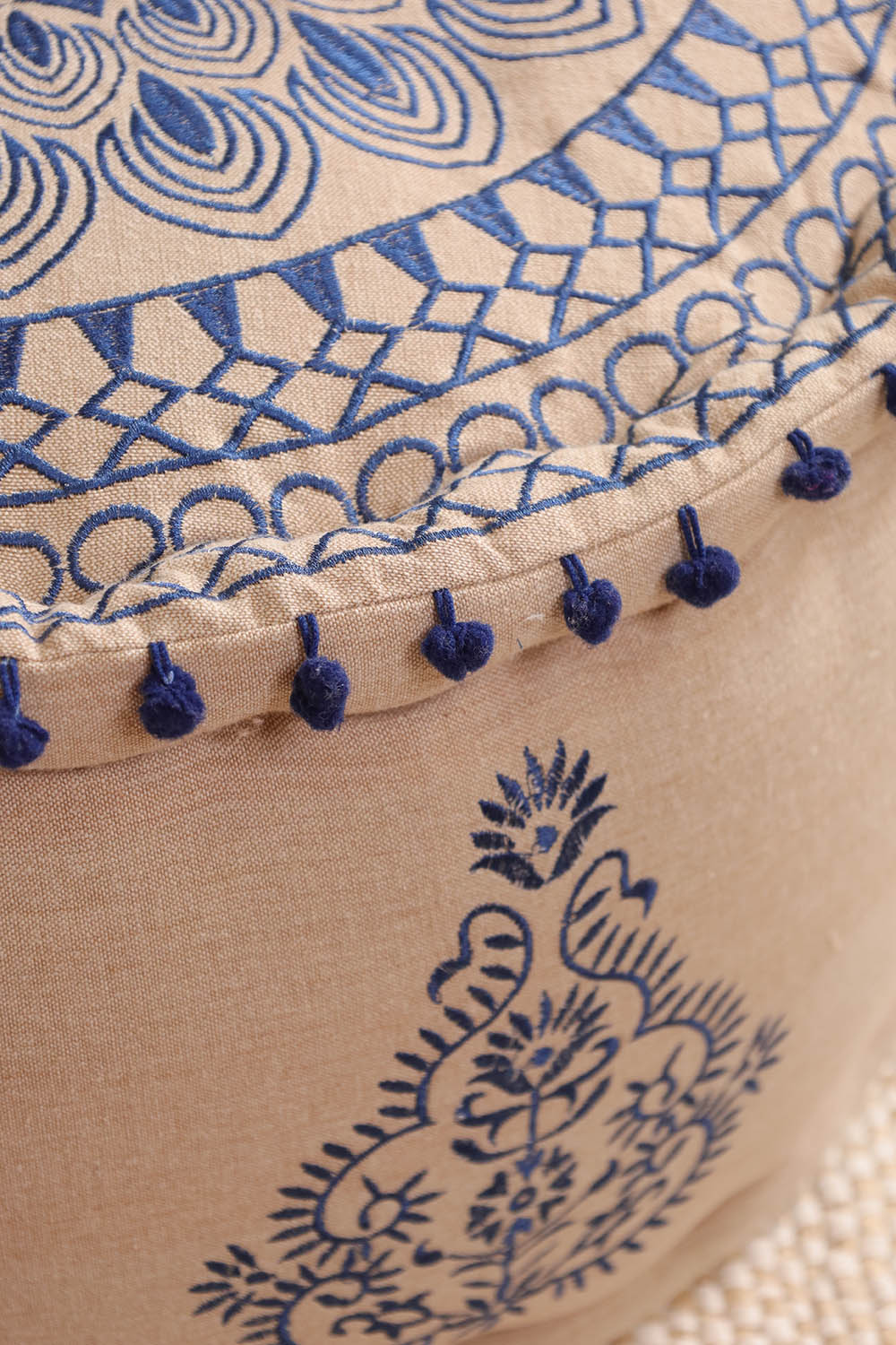 Blue Minimal Ottoman pouf