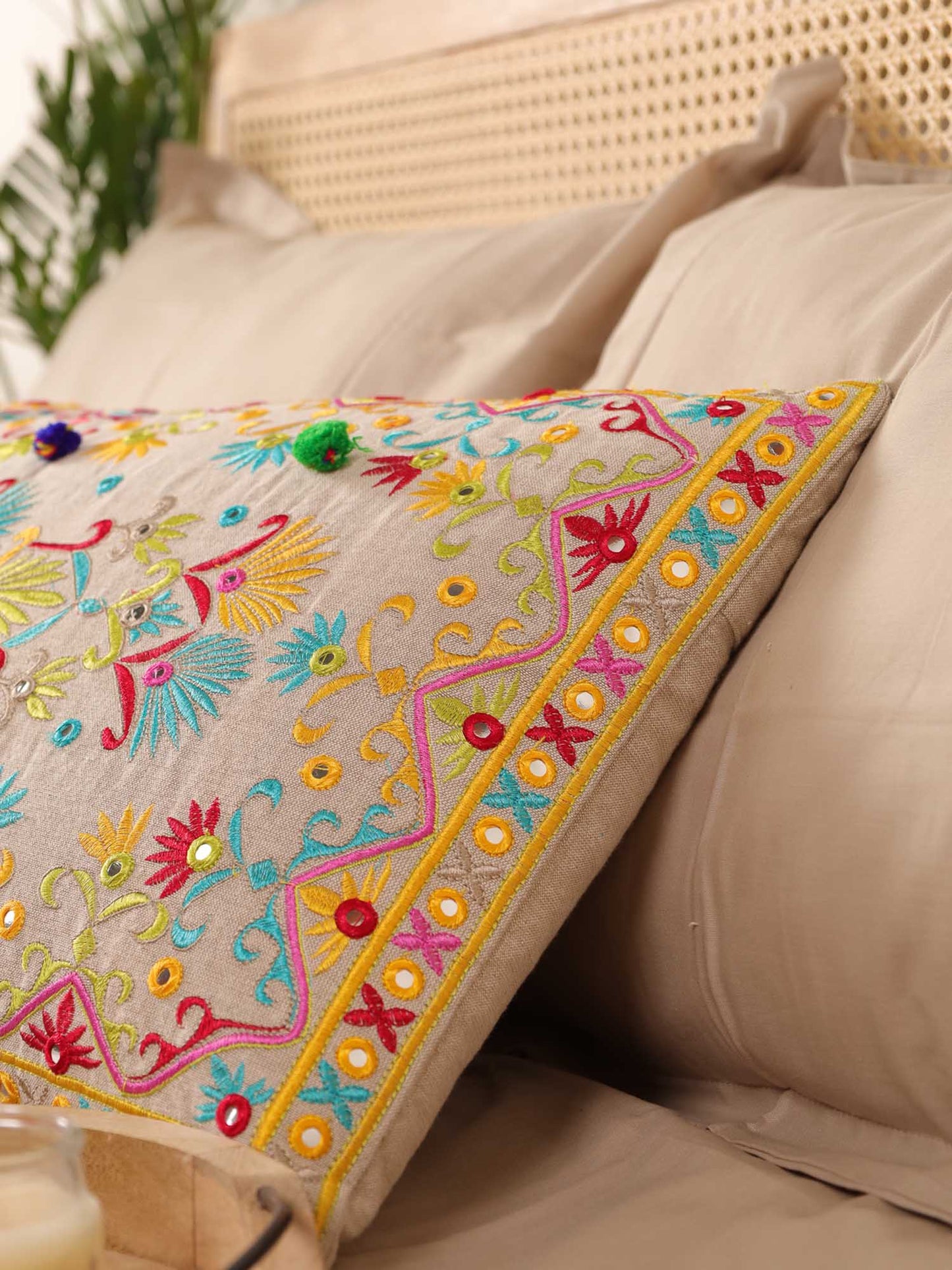 Yellow Hippie Dream Long Pillow