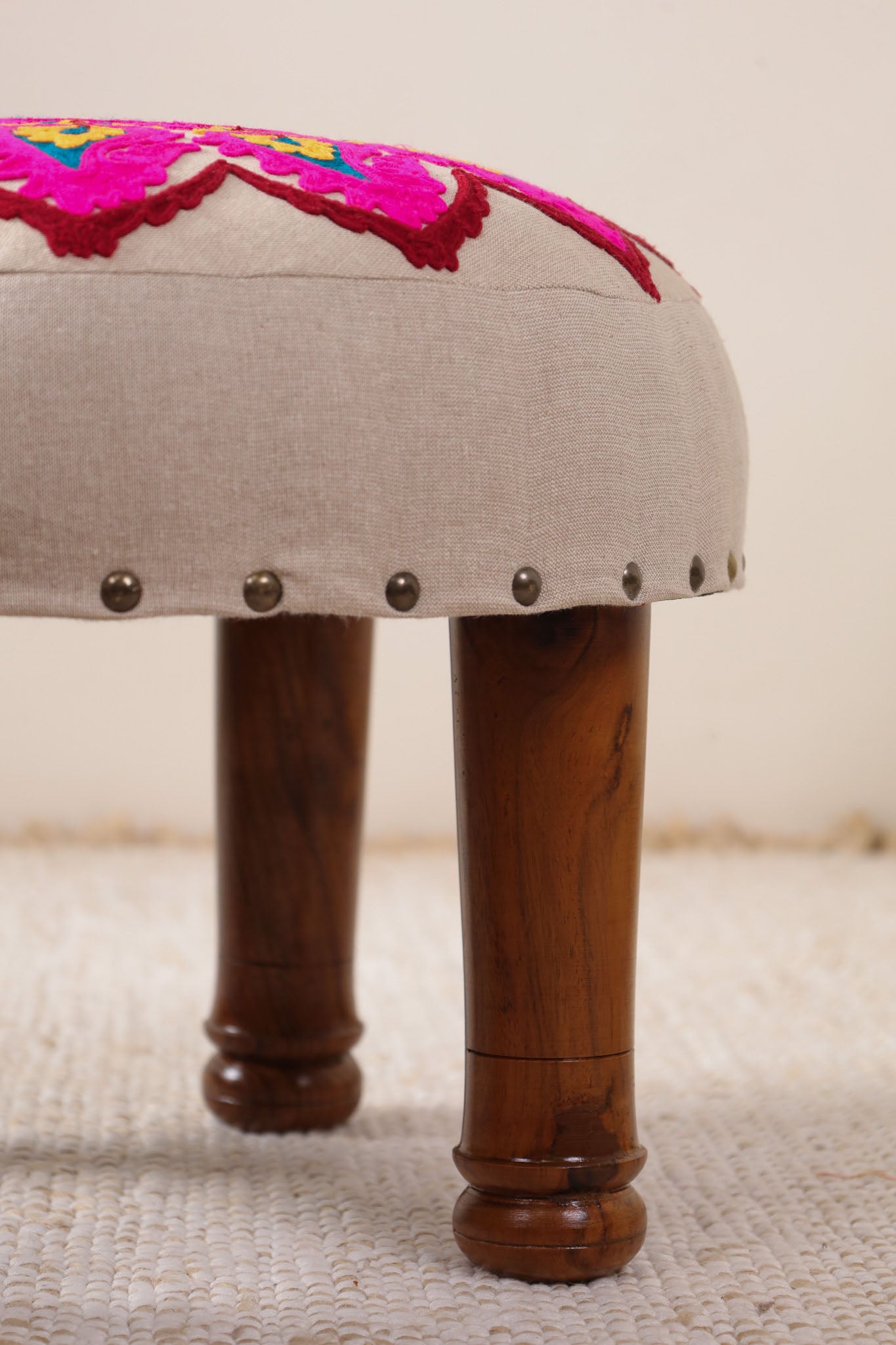 Vivid Paisley Footstool