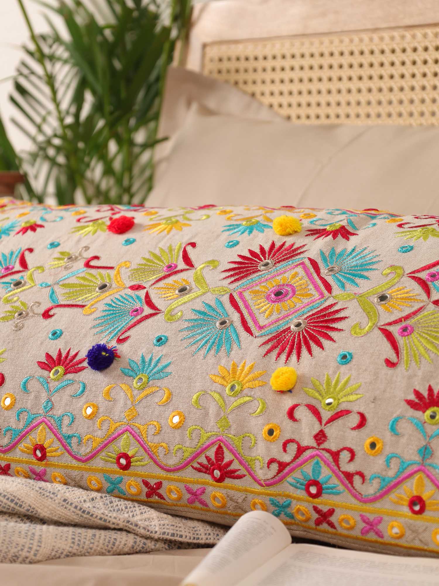 Yellow Hippie Dream Long Pillow