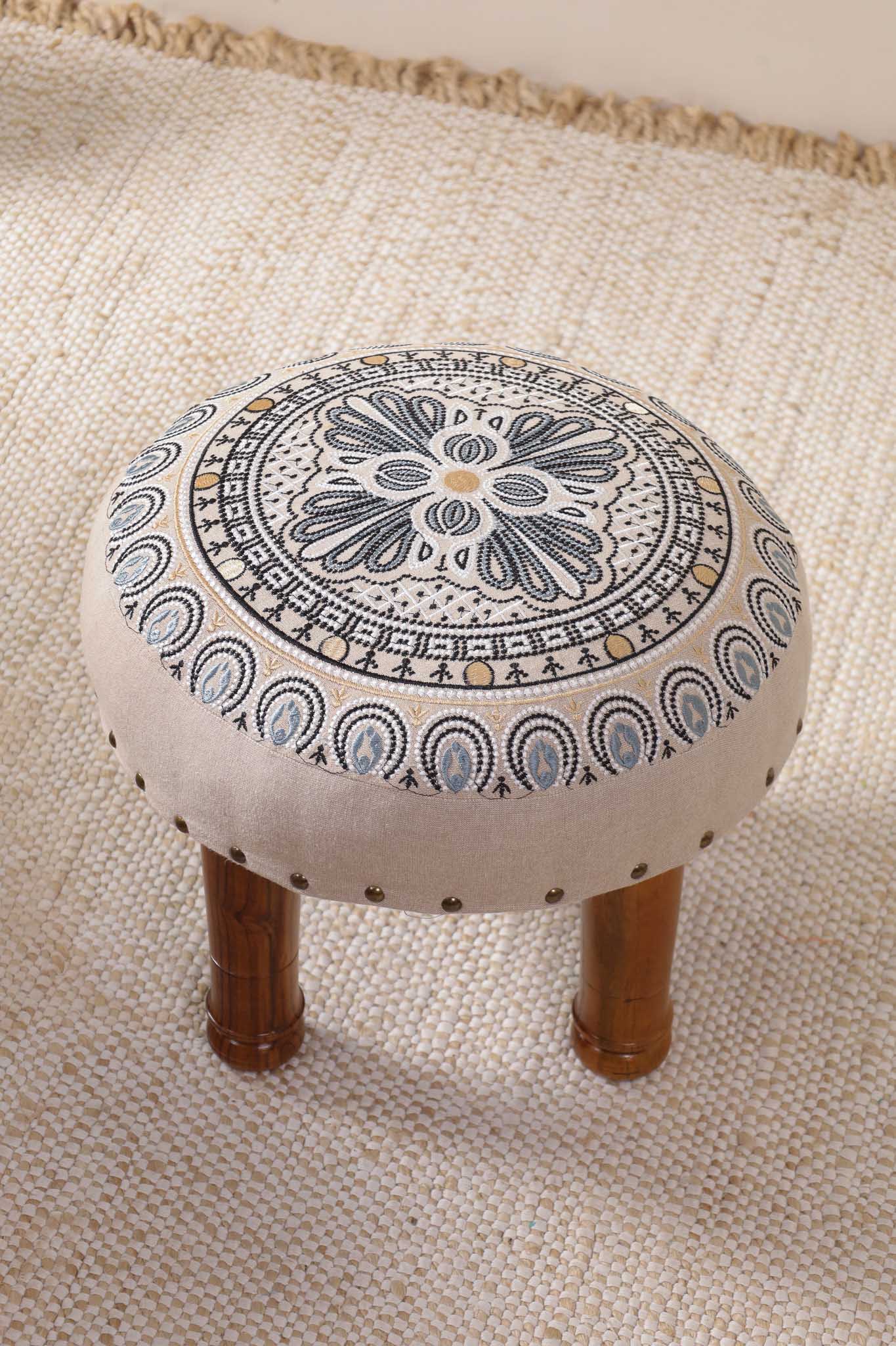 Grey Dreamcatcher Footstool