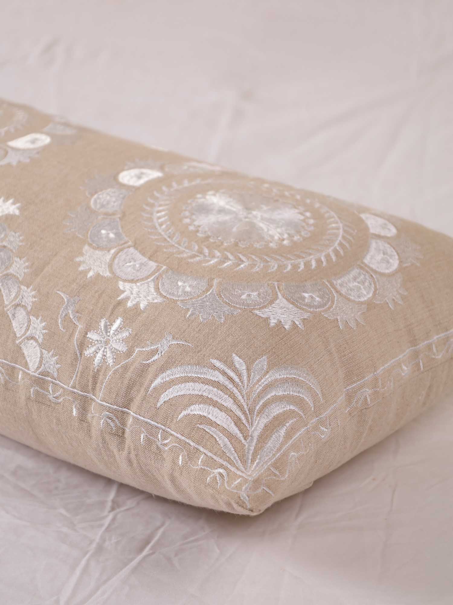 White Mandala Magic Long Pillow