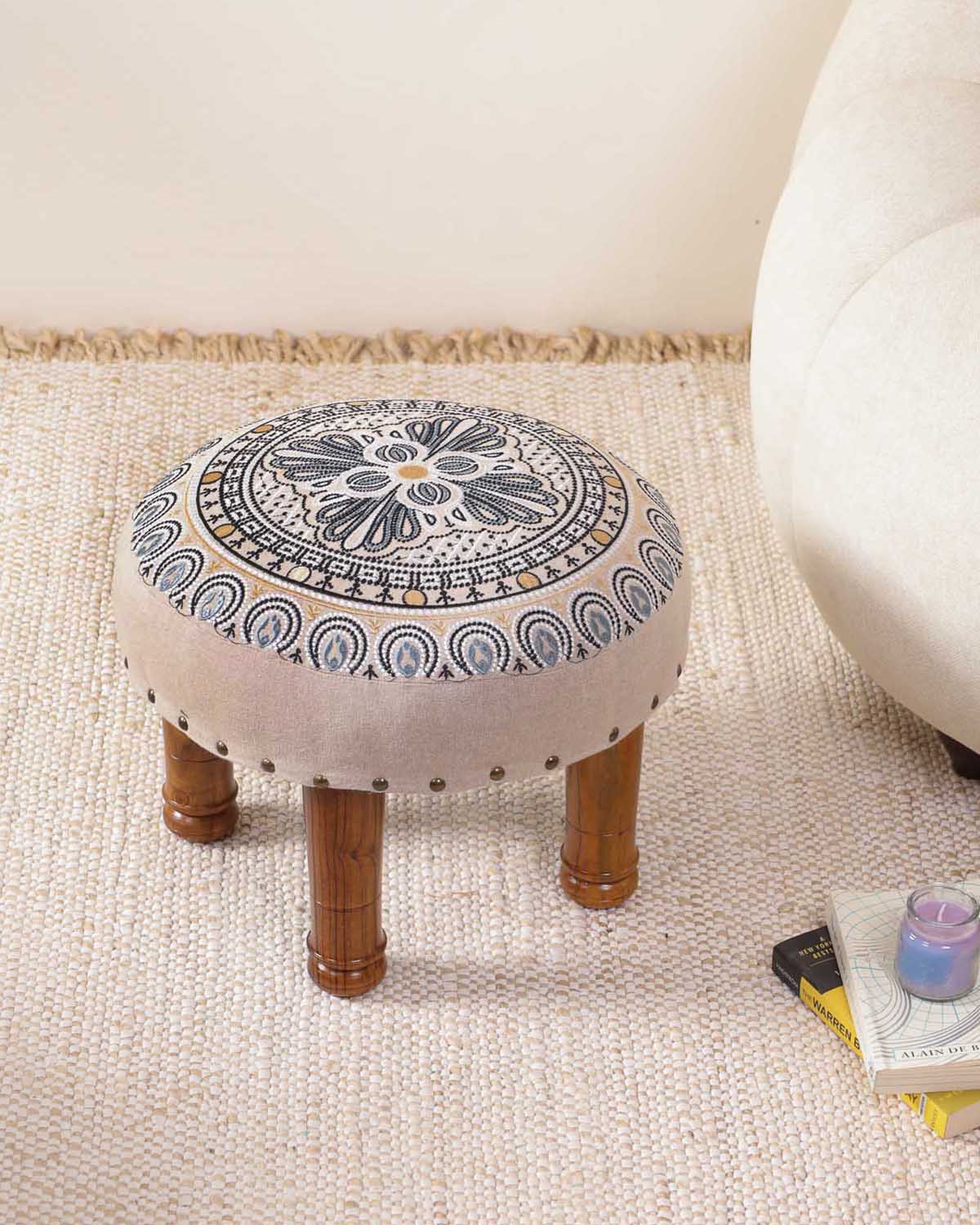Grey Dreamcatcher Footstool