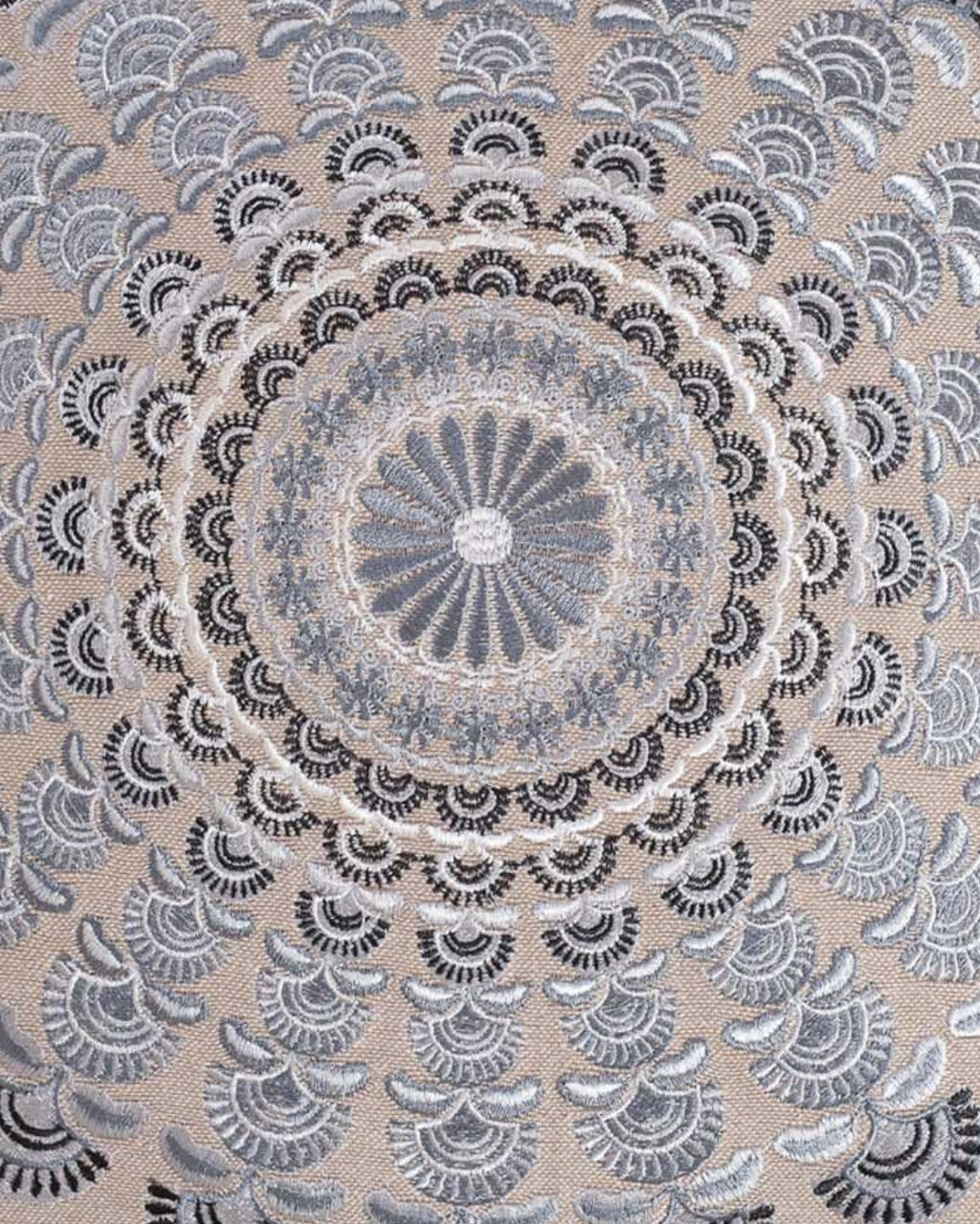 Grey Mandala Footstool