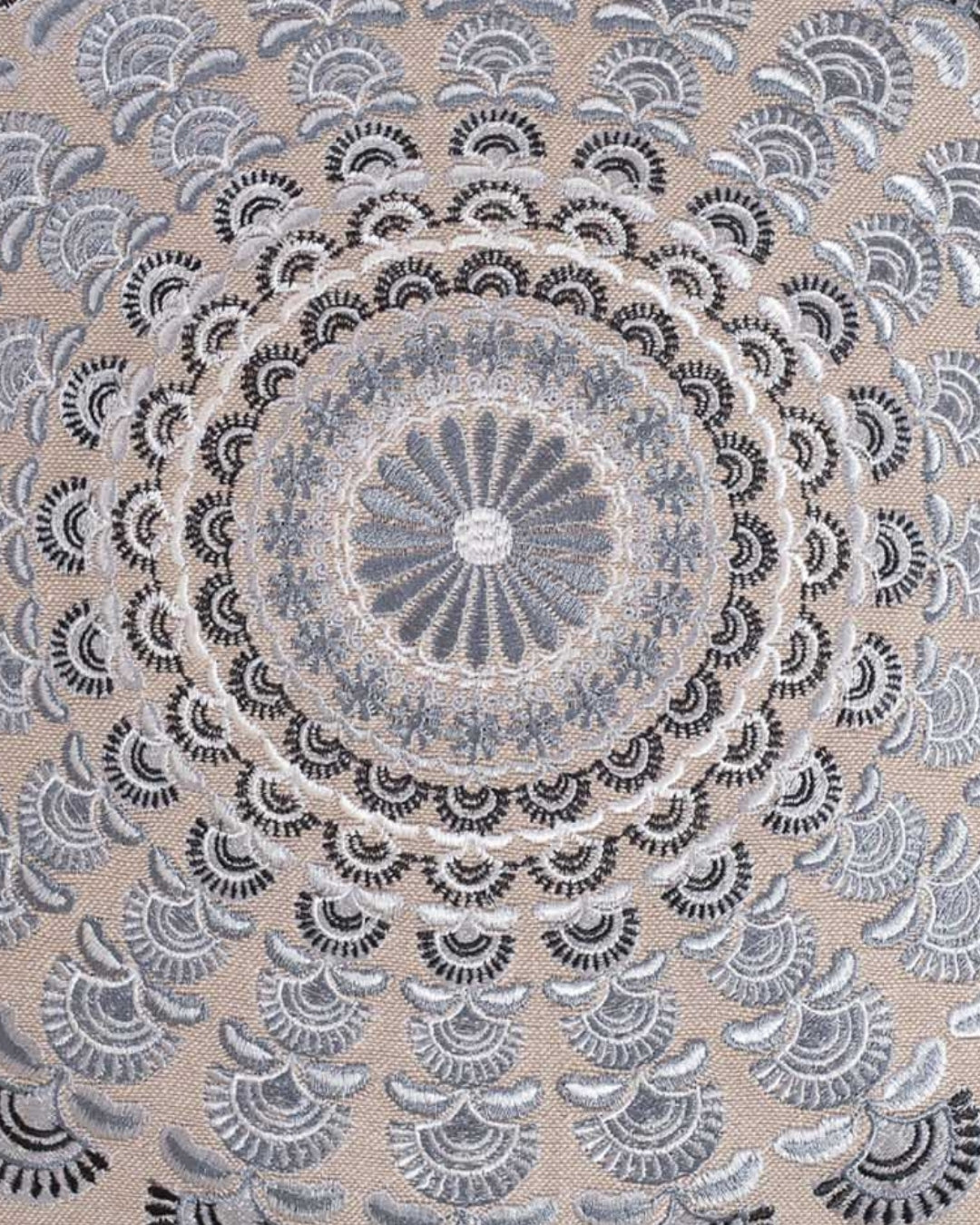 Grey Mandala Footstool