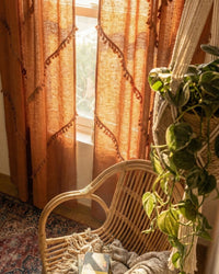 Rust Sunshine Window Curtain - Set of 2