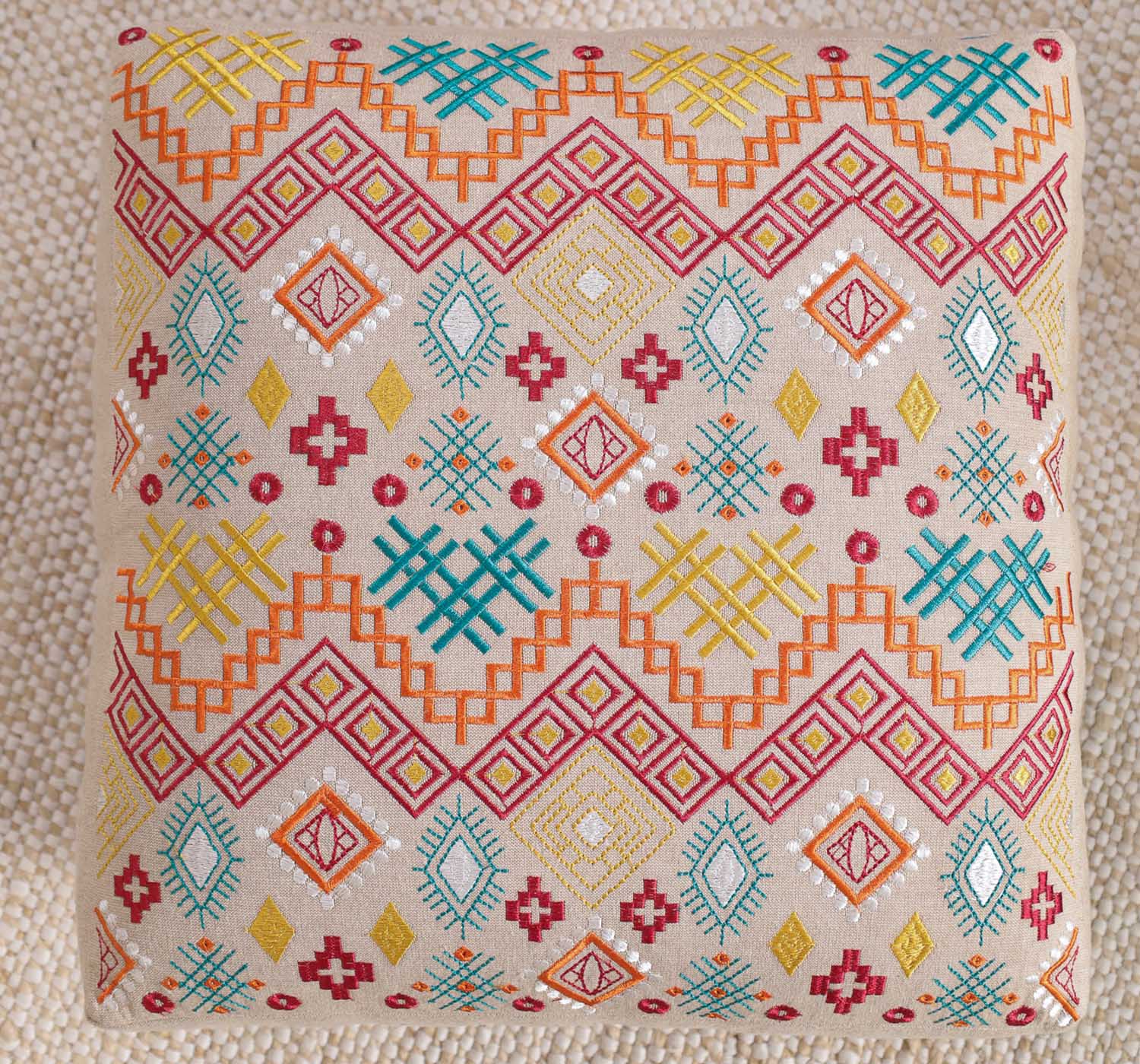 Ethnicity Embroidered Footstool