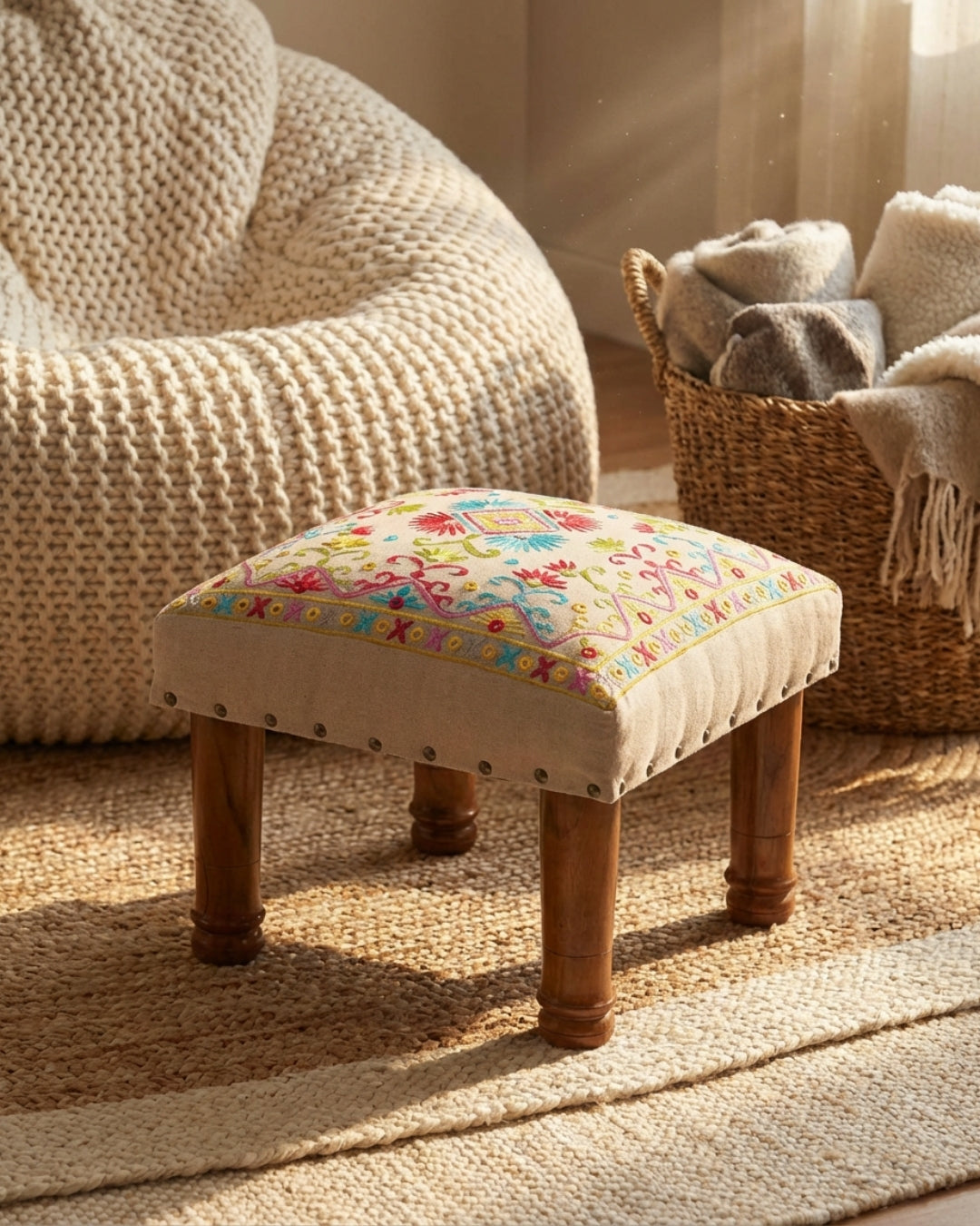 Sunburst Swirl Footstool
