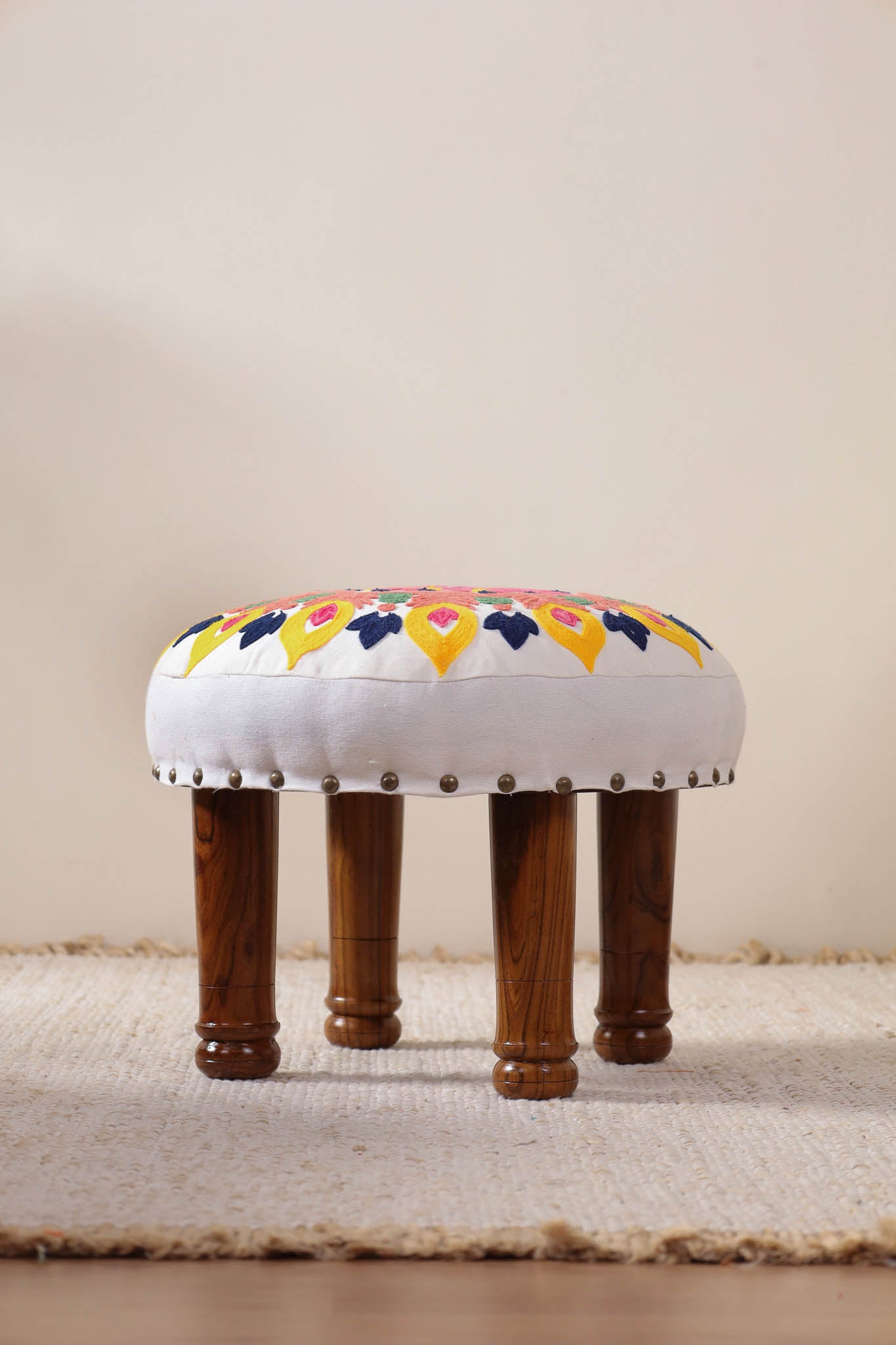 Floral Fantasy Footstool