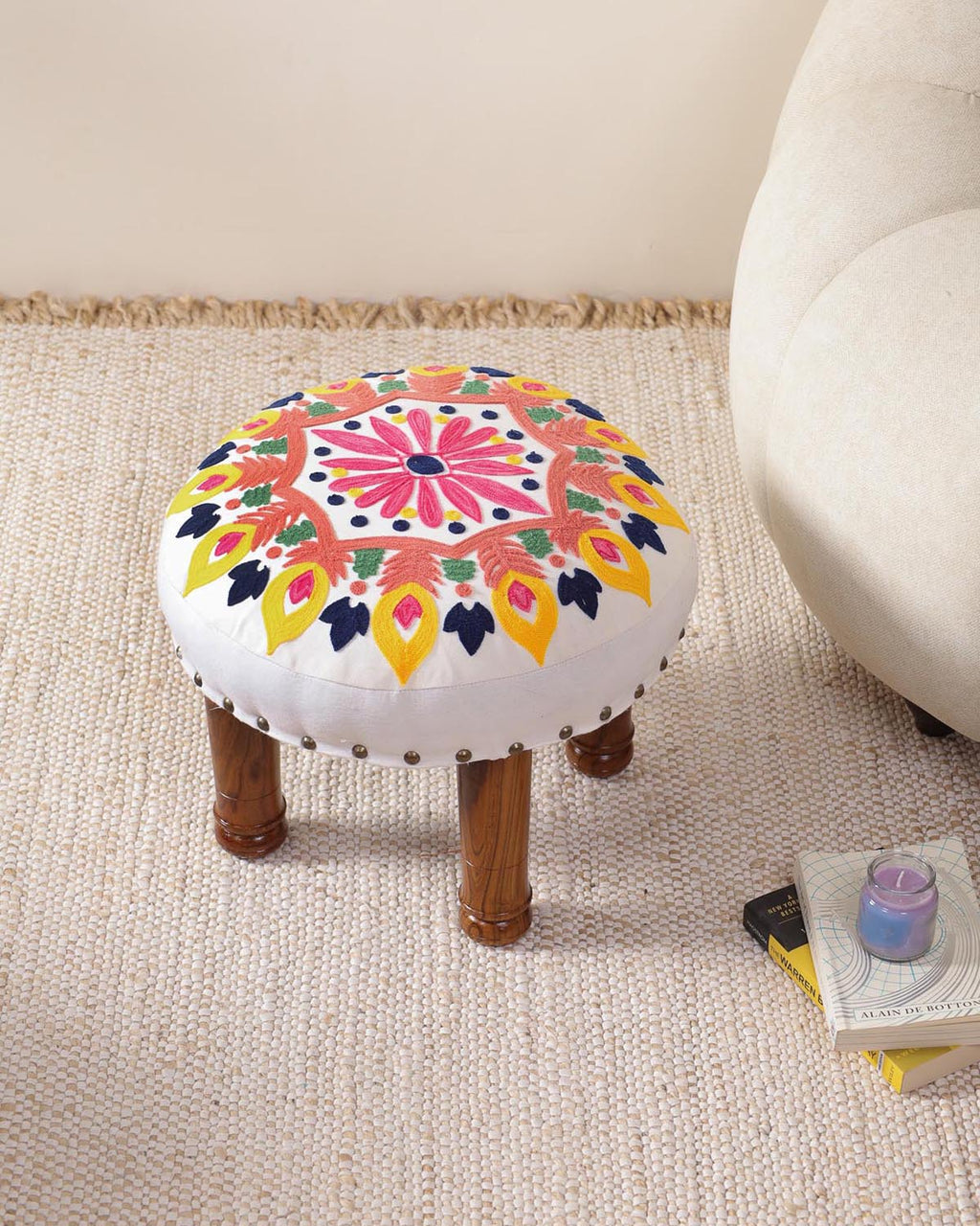 Floral Fantasy Footstool