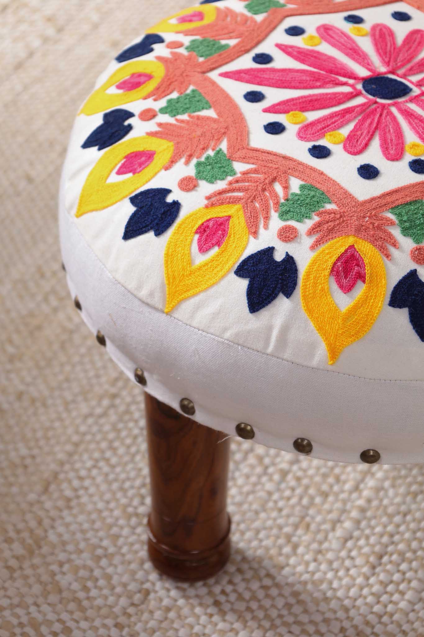 Floral Fantasy Footstool