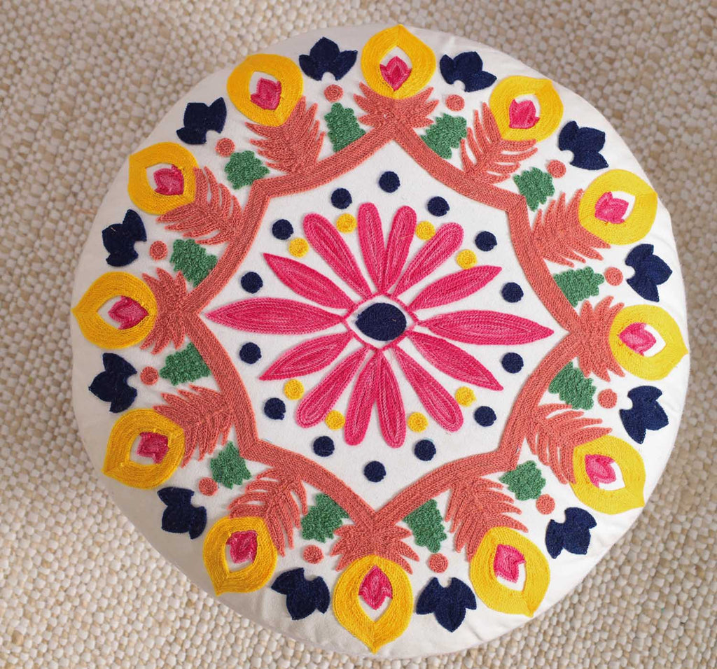 Floral Fantasy Footstool