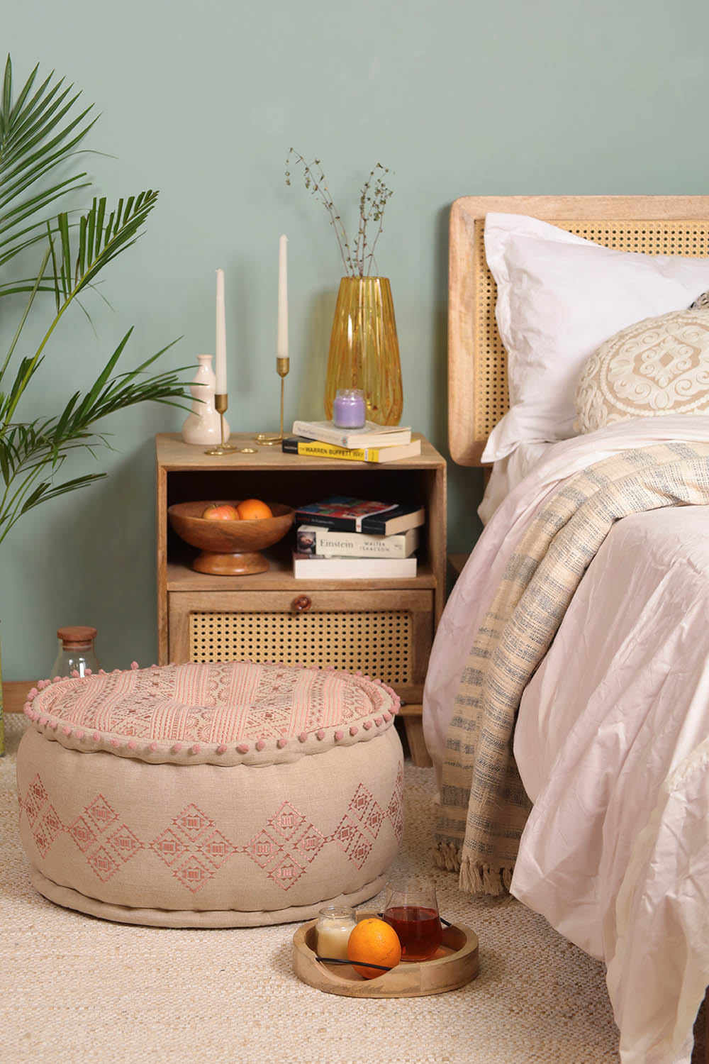Brown Gypsy Geometric Ottoman pouf