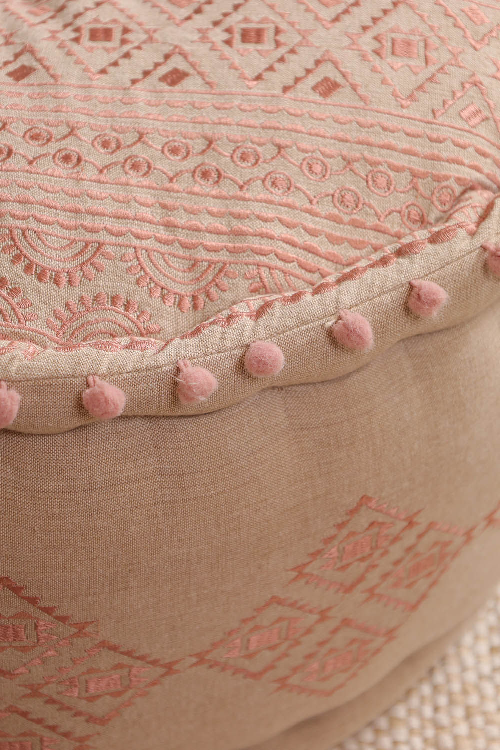 Brown Gypsy Geometric Ottoman pouf