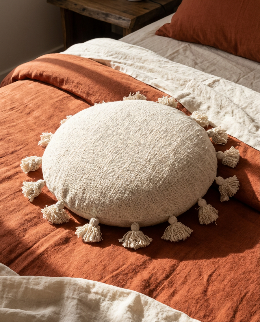 Natural Talking Tassels Cushion