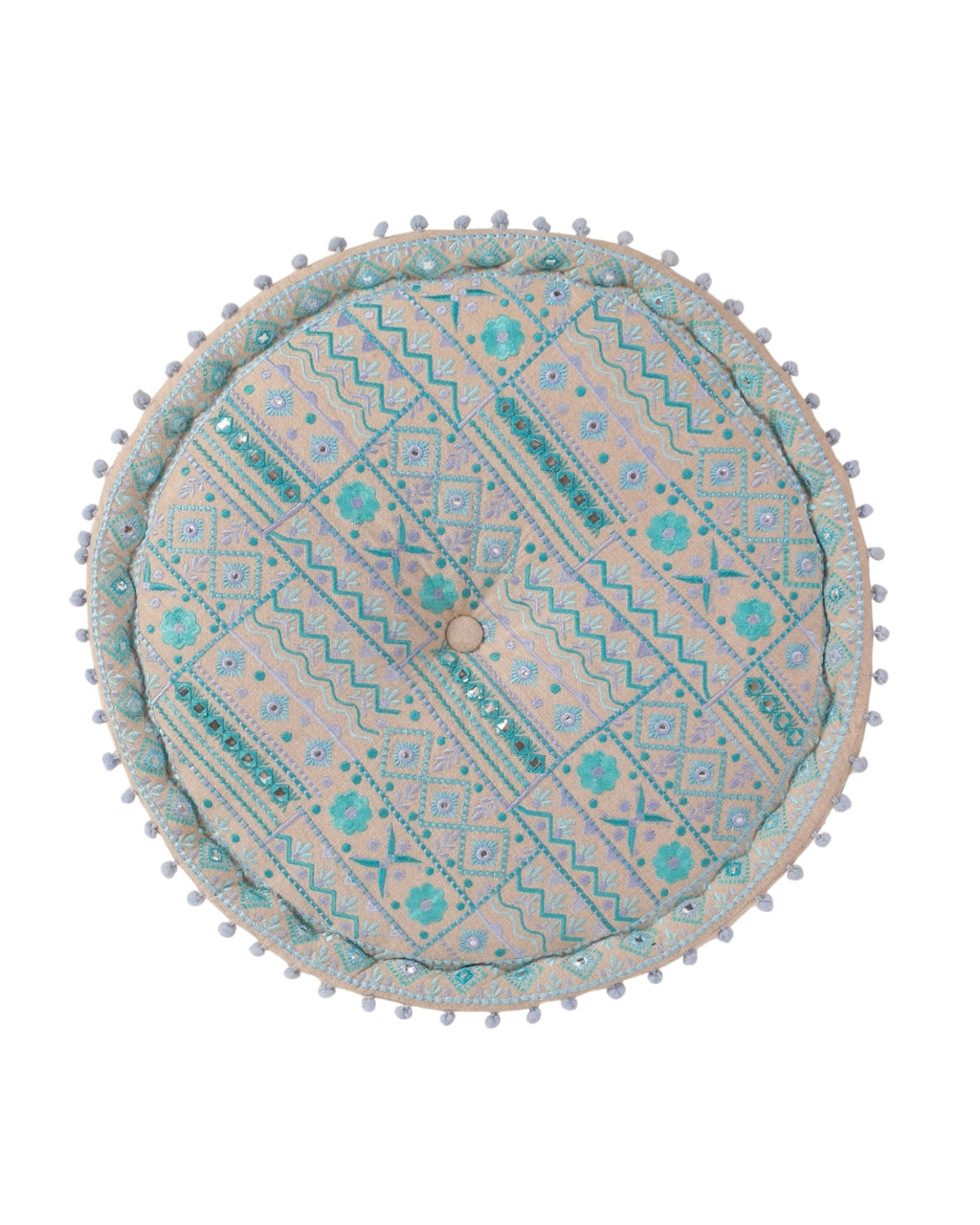 Turquoise Prismatic Blush Ottoman pouf