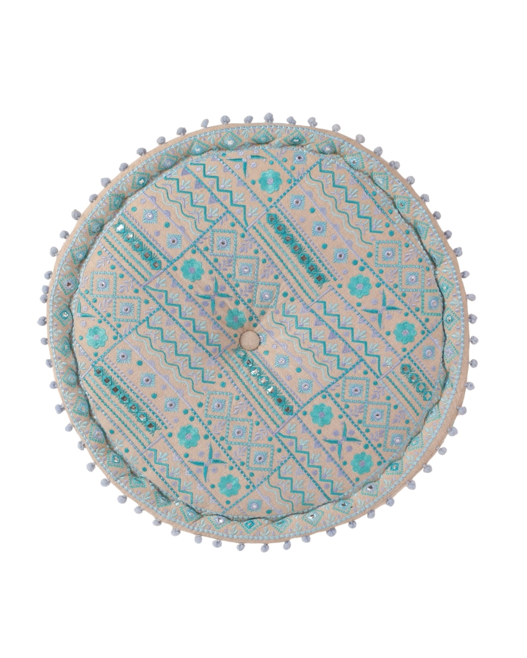 Turquoise Prismatic Blush Ottoman pouf