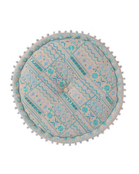 Turquoise Prismatic Blush Ottoman pouf