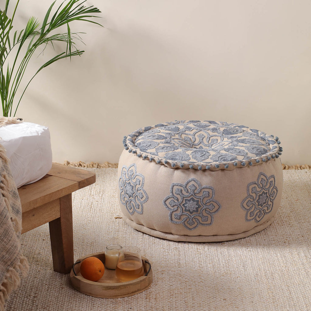 Gray Prismatic Ottoman pouf