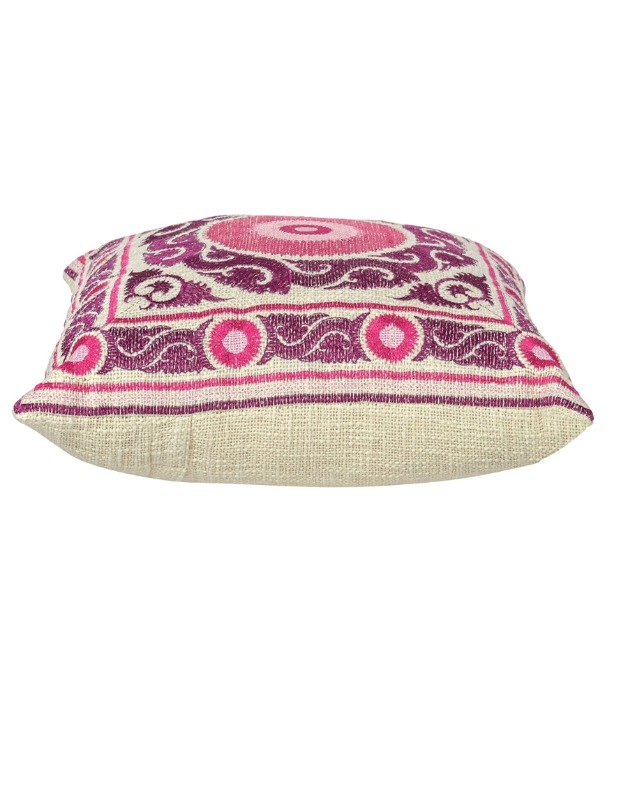 Pink Suzani Throw Pillow