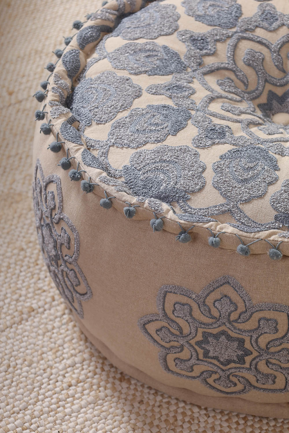 Gray Prismatic Ottoman pouf