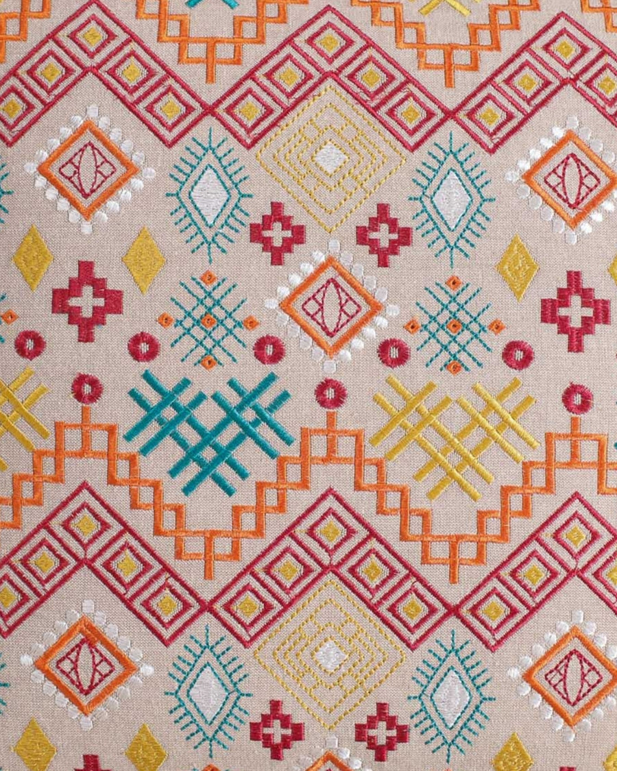 Ethnicity Embroidered Footstool