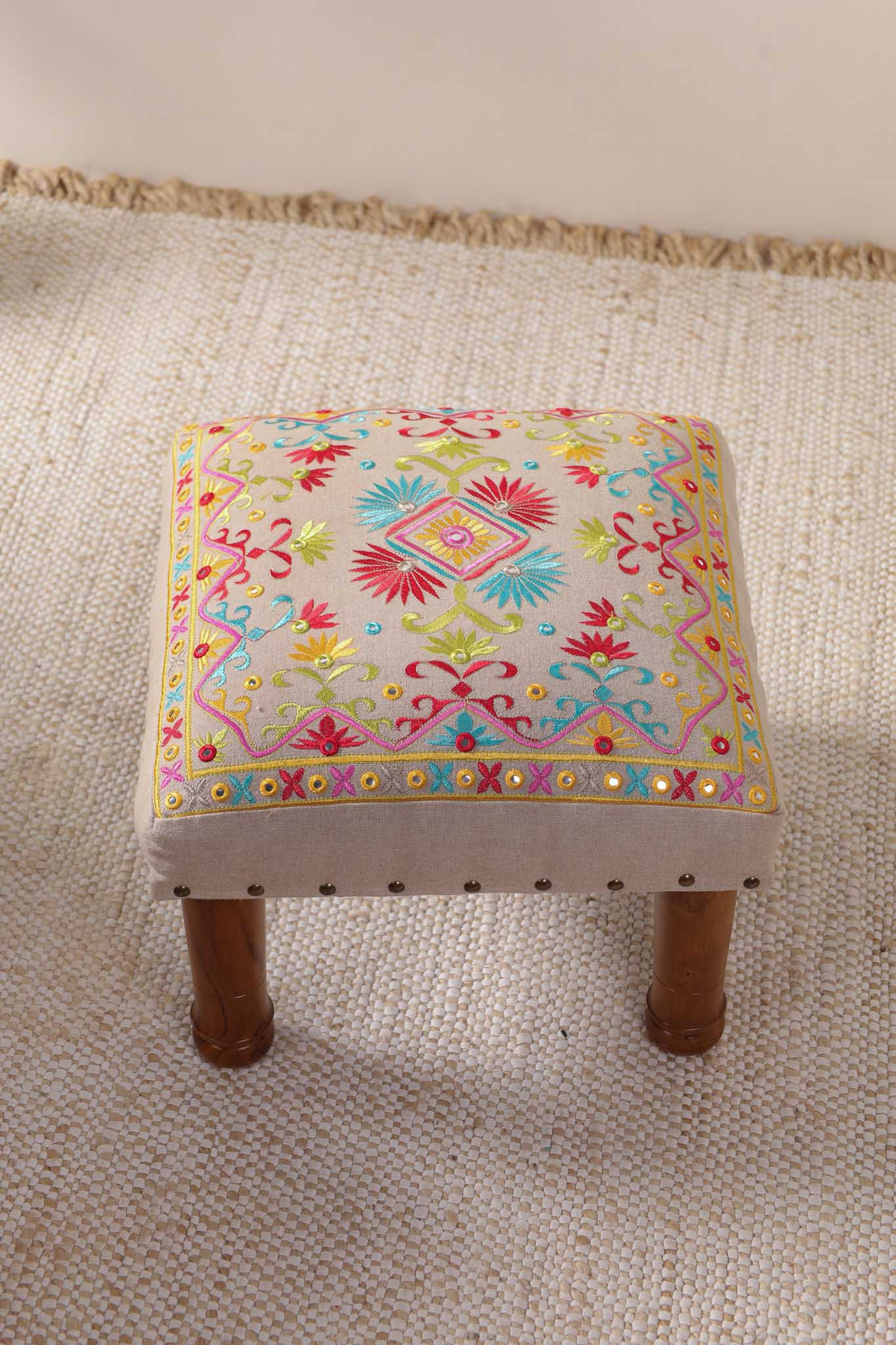 Sunburst Swirl Footstool