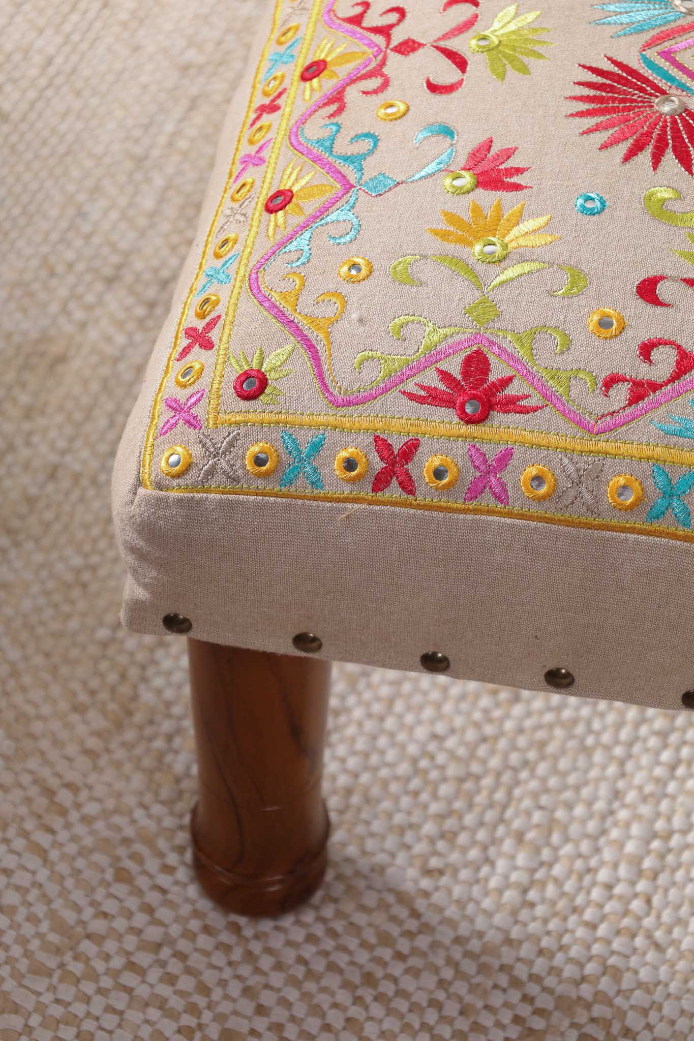 Sunburst Swirl Footstool