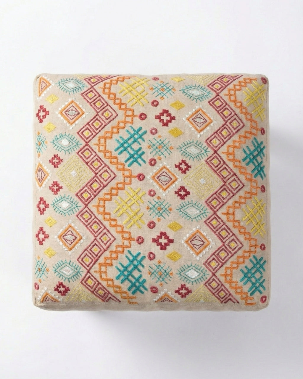 Ethnicity Embroidered Footstool