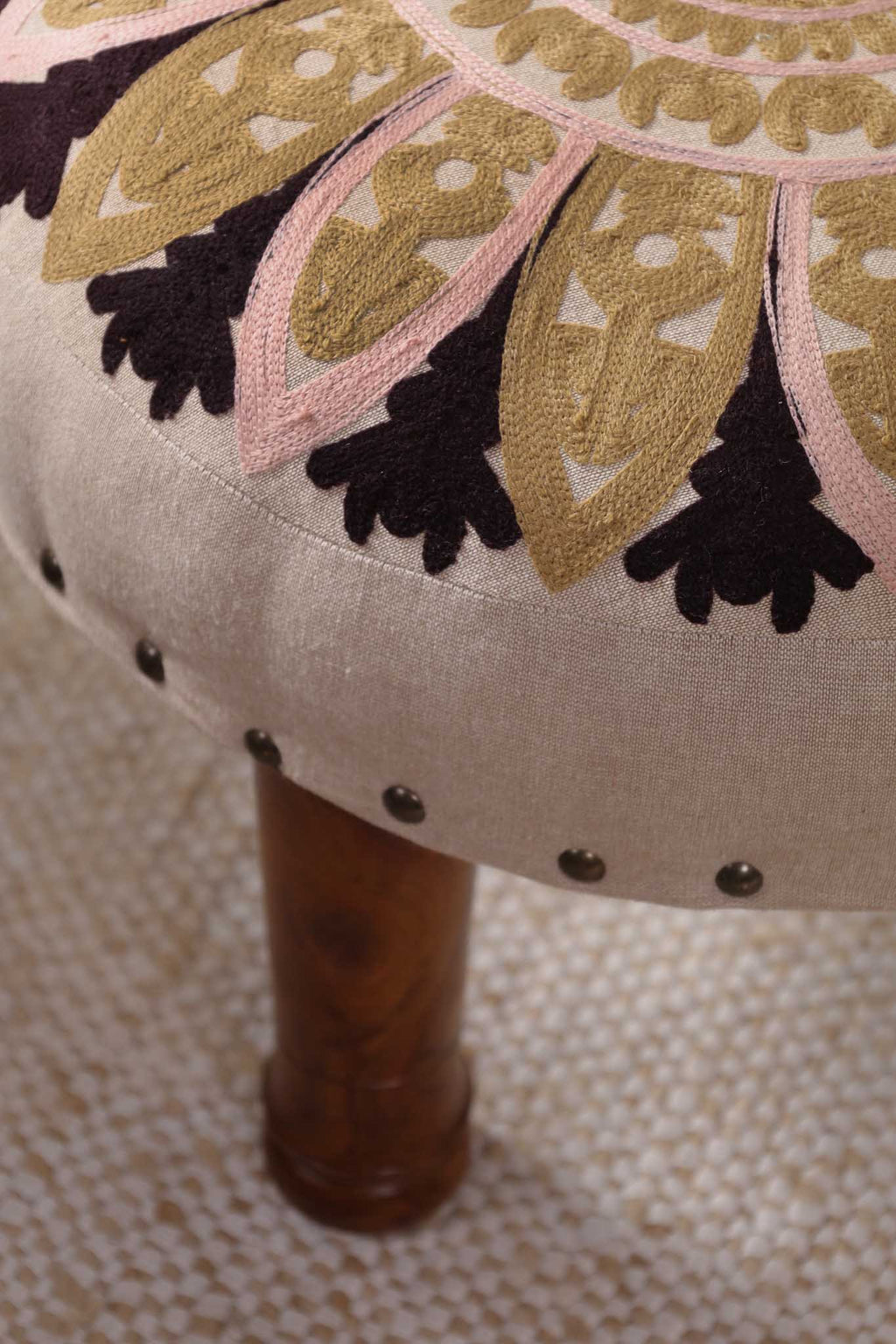 Eden Embroidered Footstool