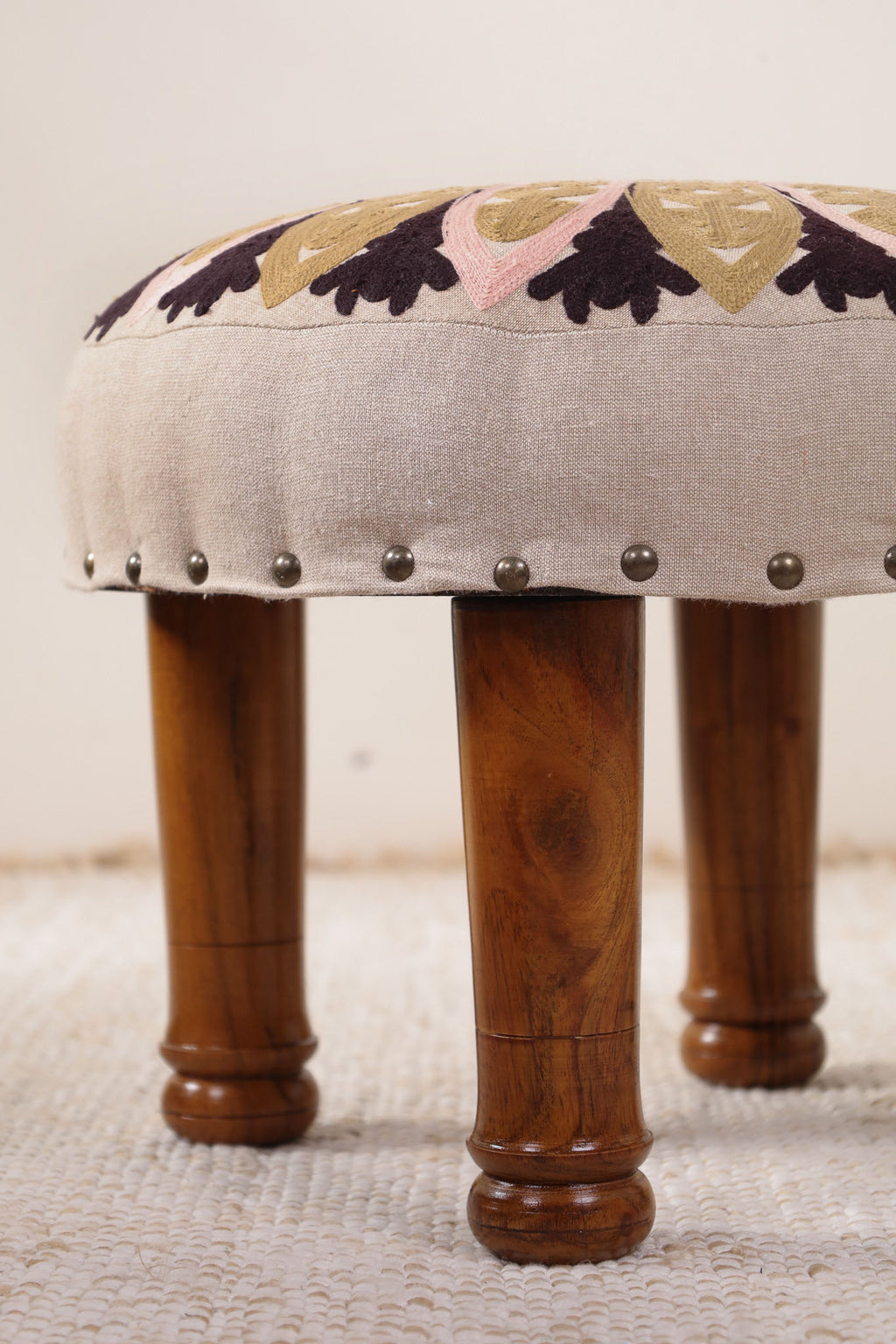 Eden Embroidered Footstool