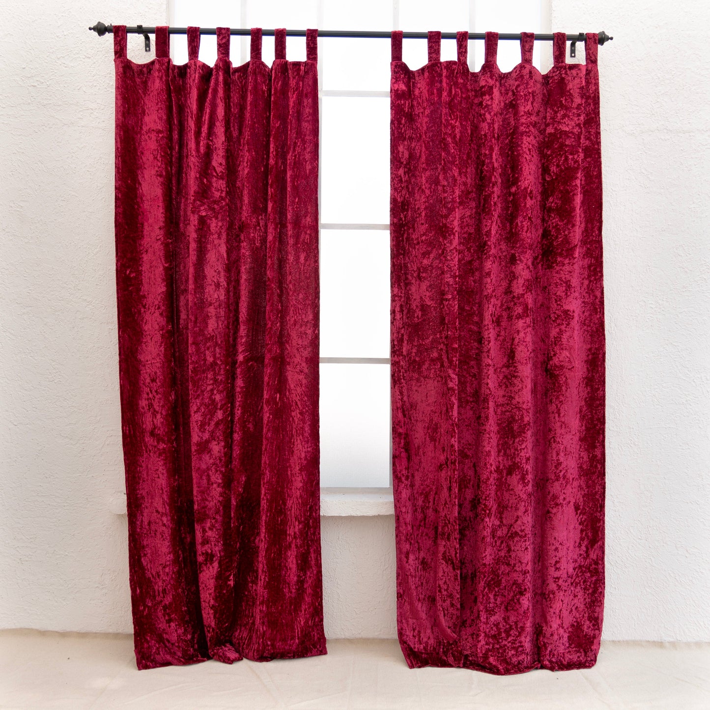 Maroon Velvet Curtain - Set of 2 - I