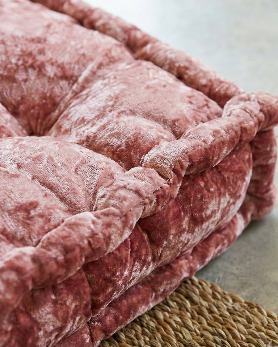 Rose Velvet Haven Floor Cushion