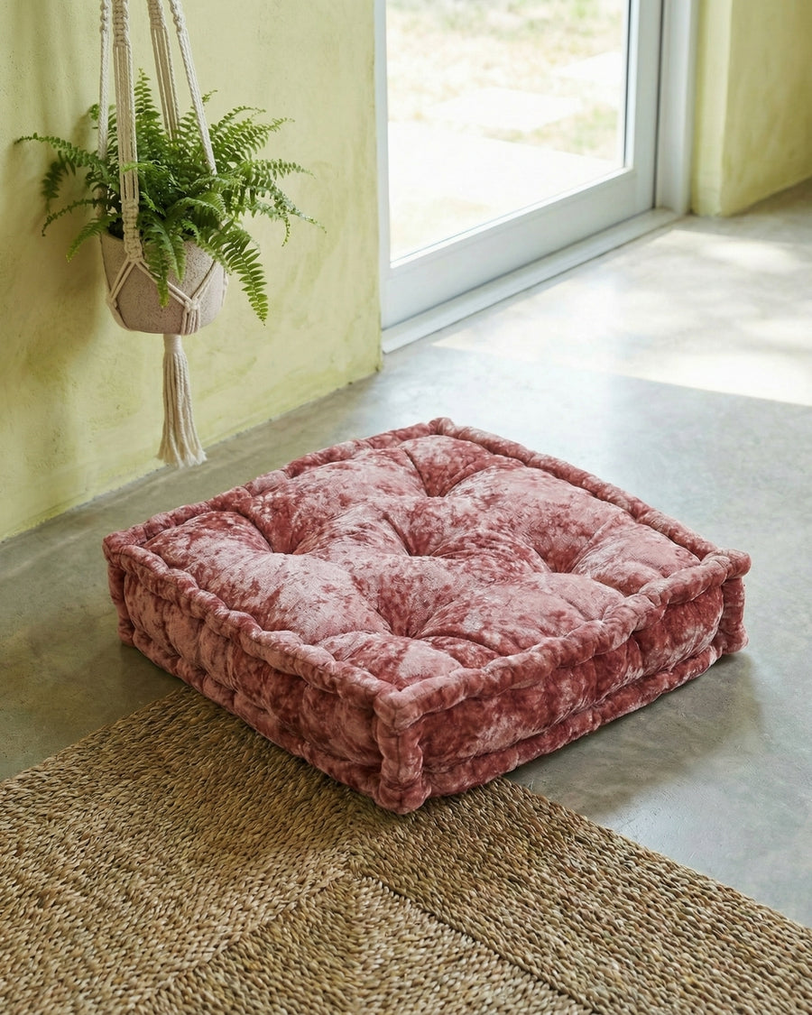 Rose Velvet Haven Floor Cushion