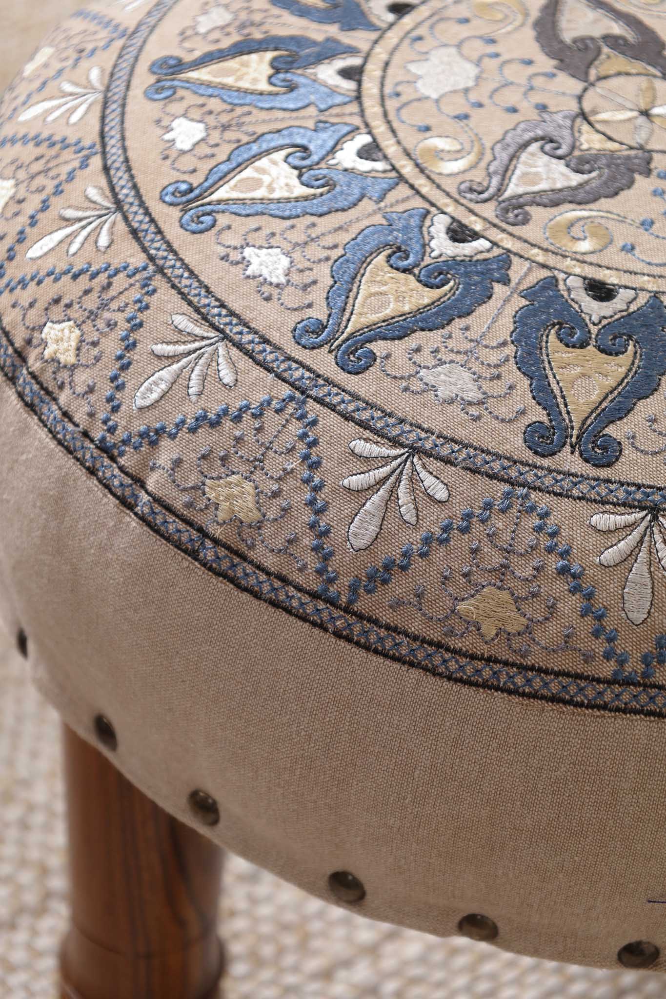 Paisley Perch in Slate Footstool