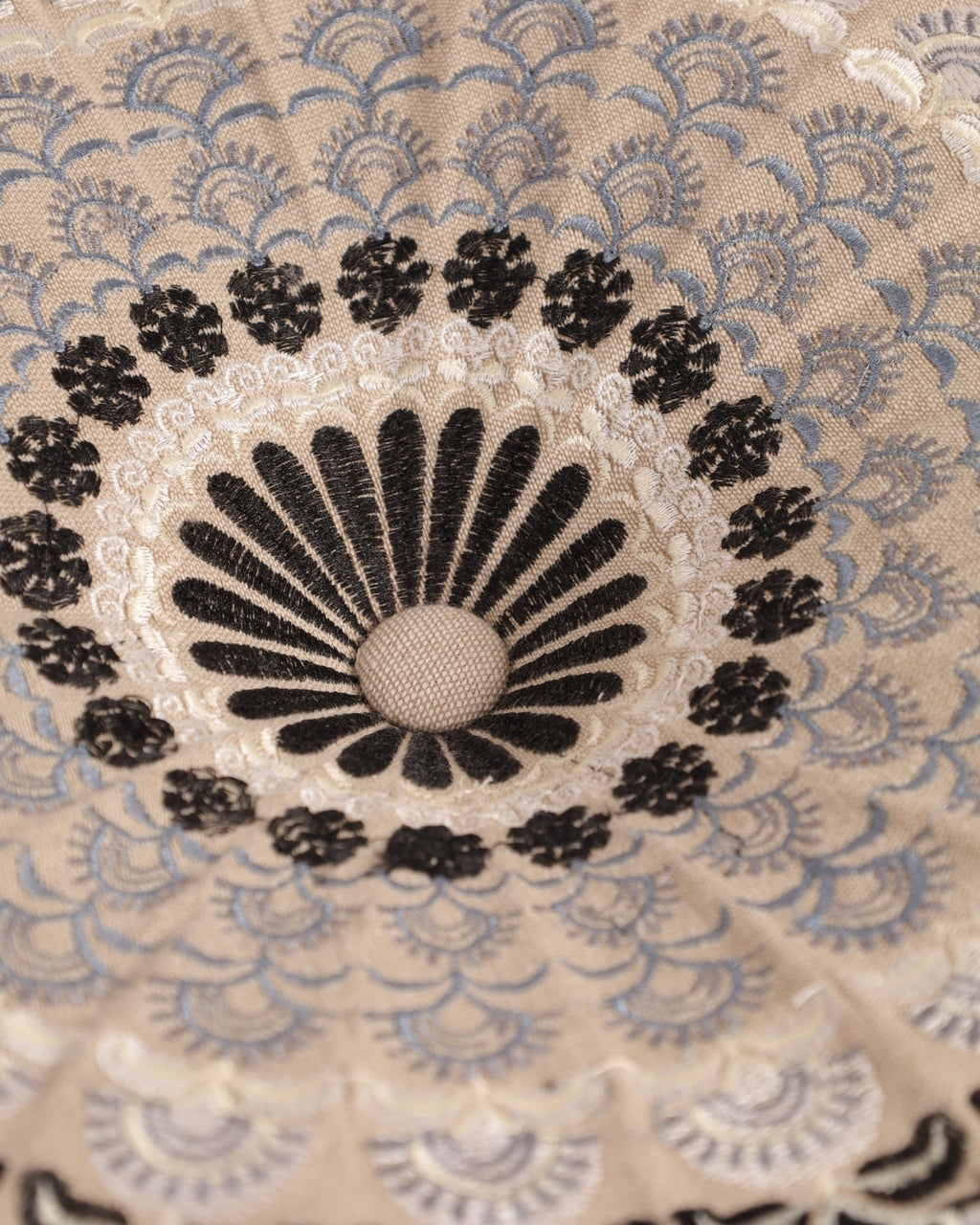 Gray Mandala Ottoman pouf