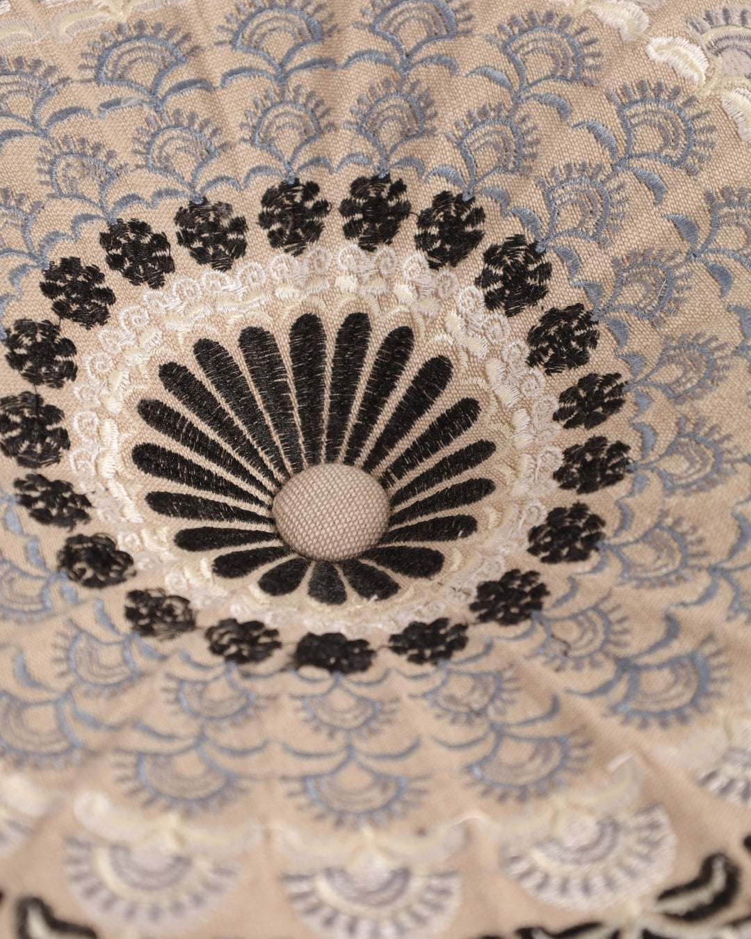 Gray Mandala Ottoman pouf