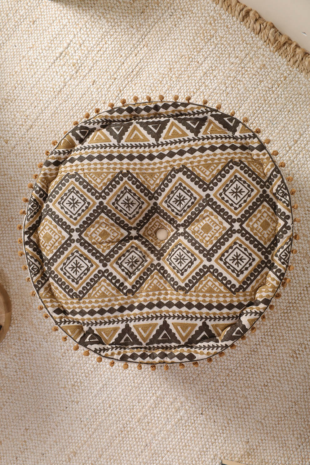 Golden Petal Ottoman Pouf