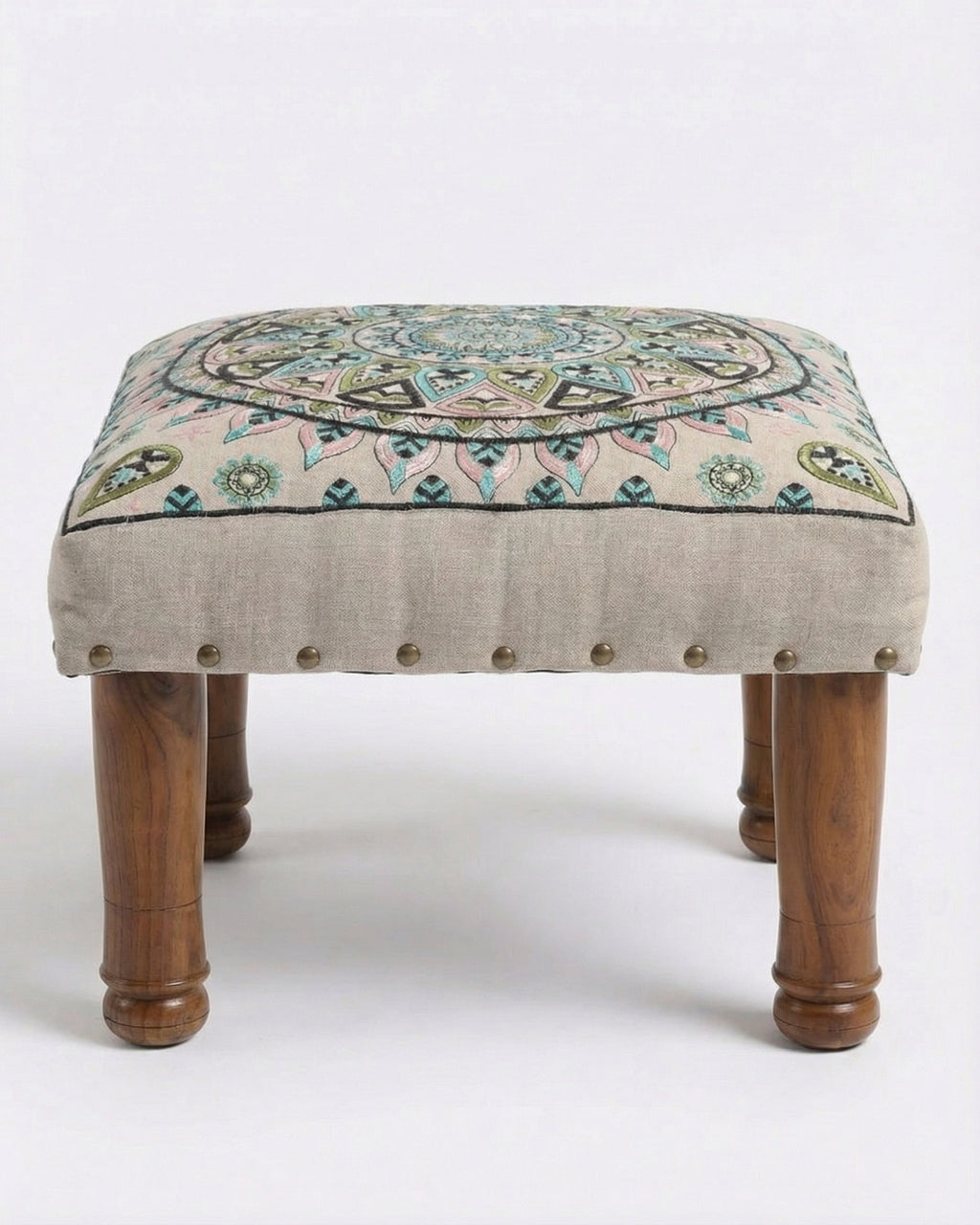 Green Petal Footstool