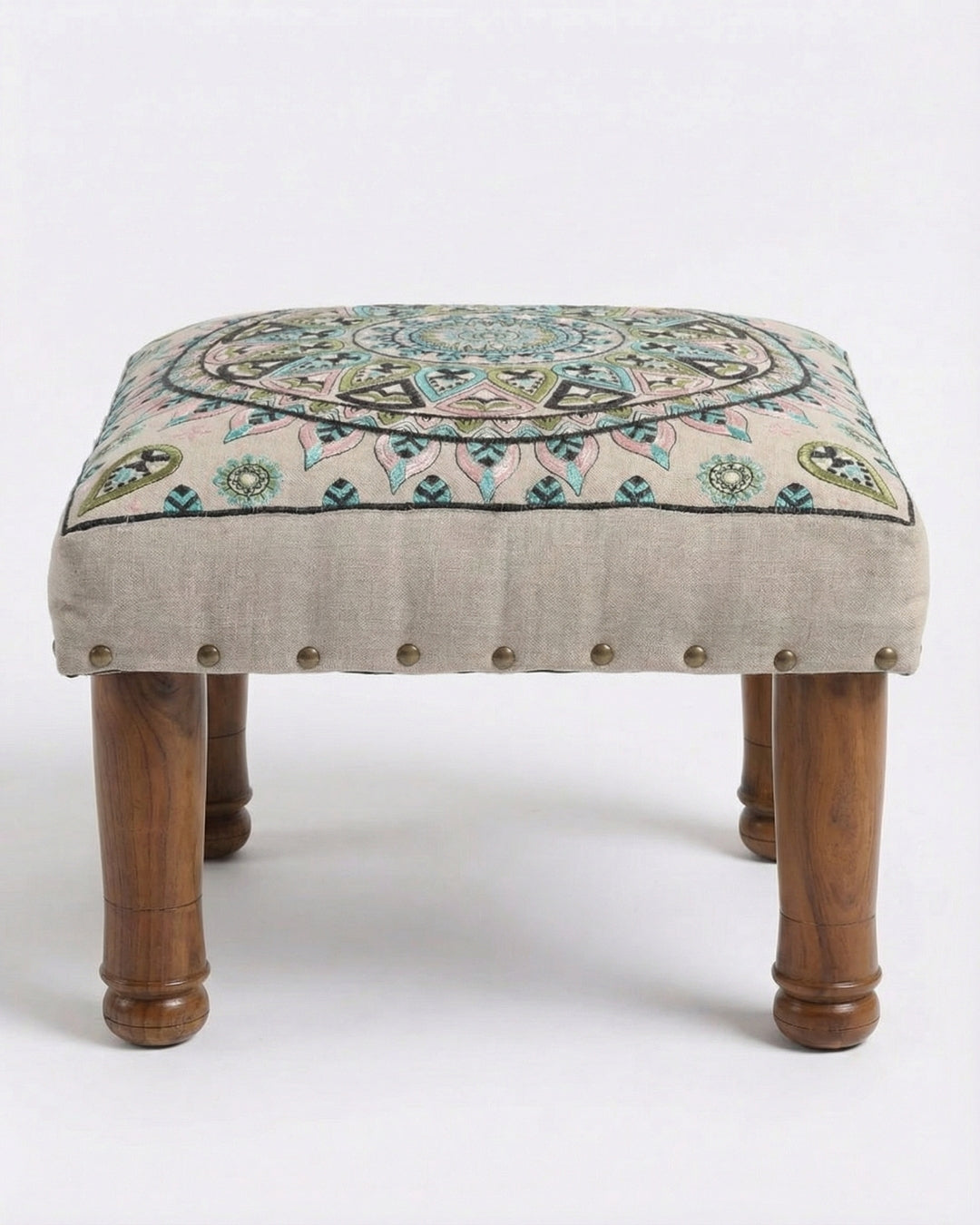 Green Petal Footstool