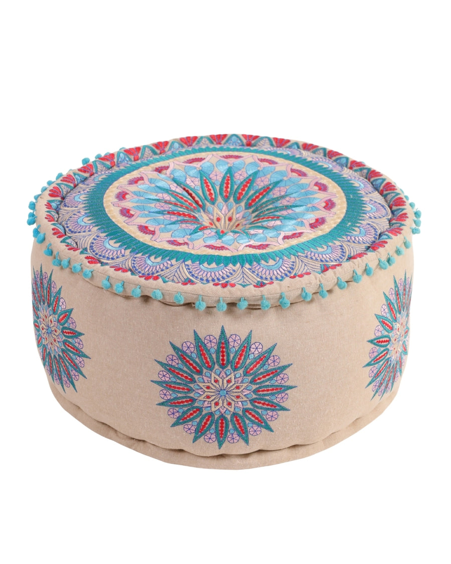 Purple Geometric Fantasy Ottoman Pouf