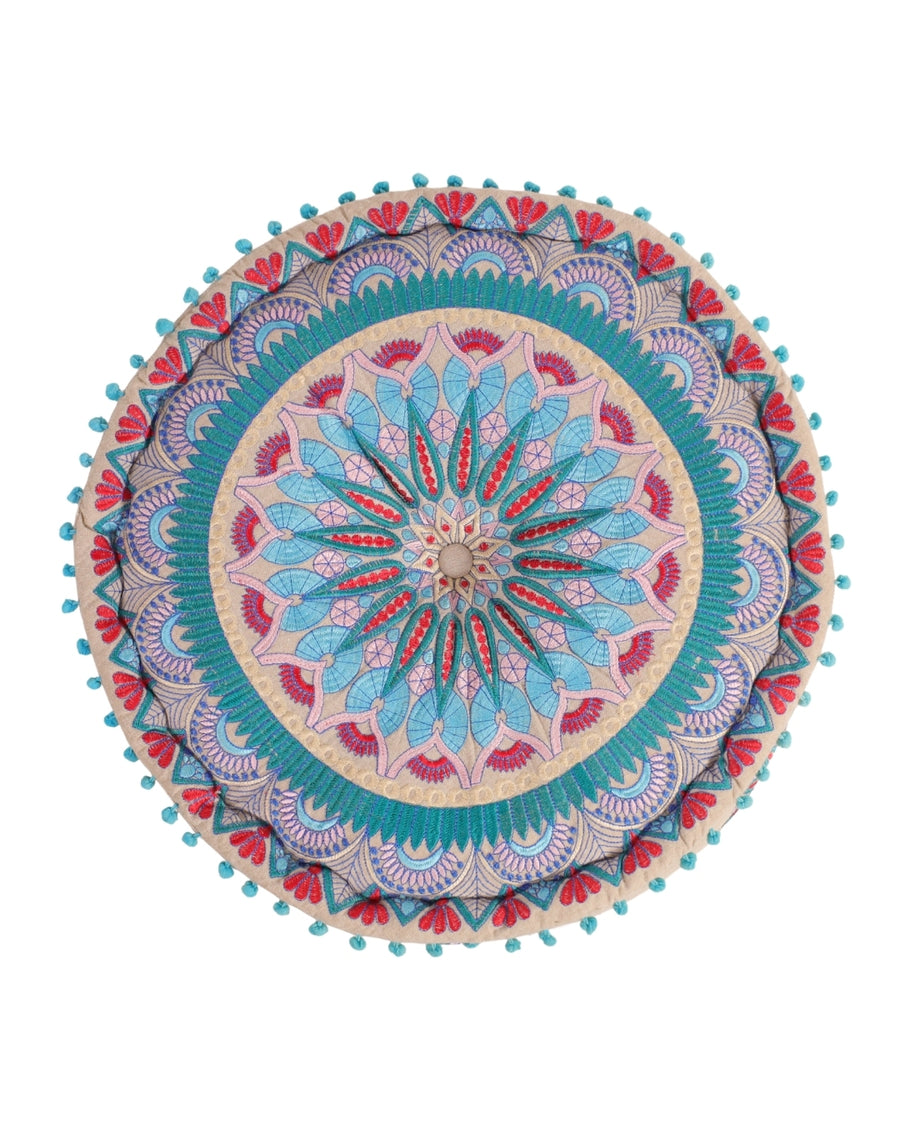 Purple Geometric Fantasy Ottoman Pouf