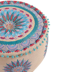 Purple Geometric Fantasy Ottoman Pouf