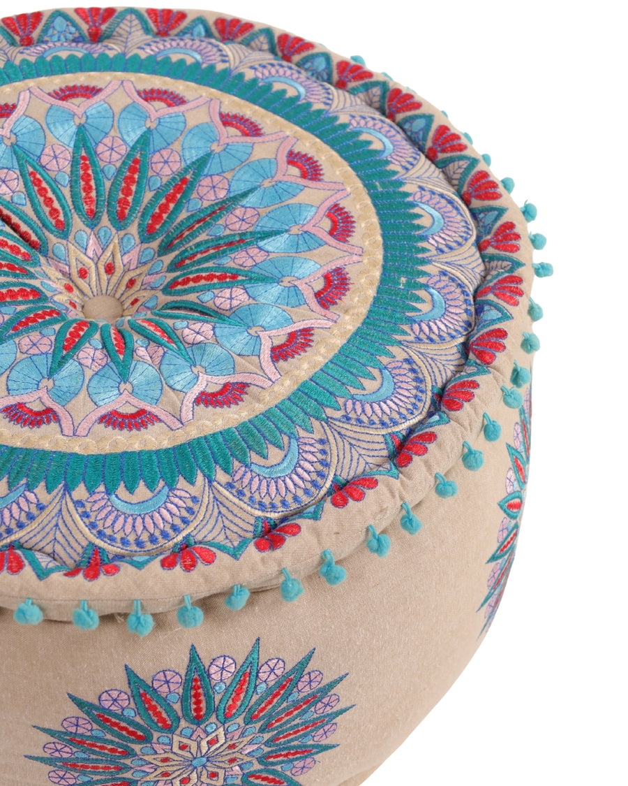 Purple Geometric Fantasy Ottoman Pouf